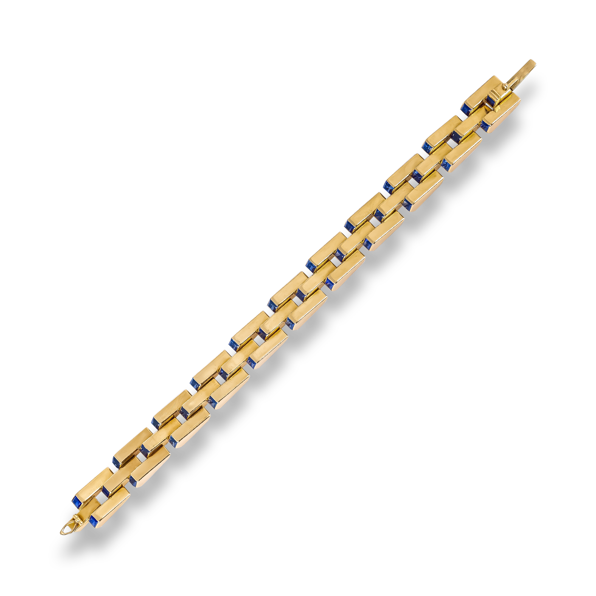 Cartier Square Step Cut 9.90ct Sapphire Bracelet Square Step Cut, Rubover Set_2