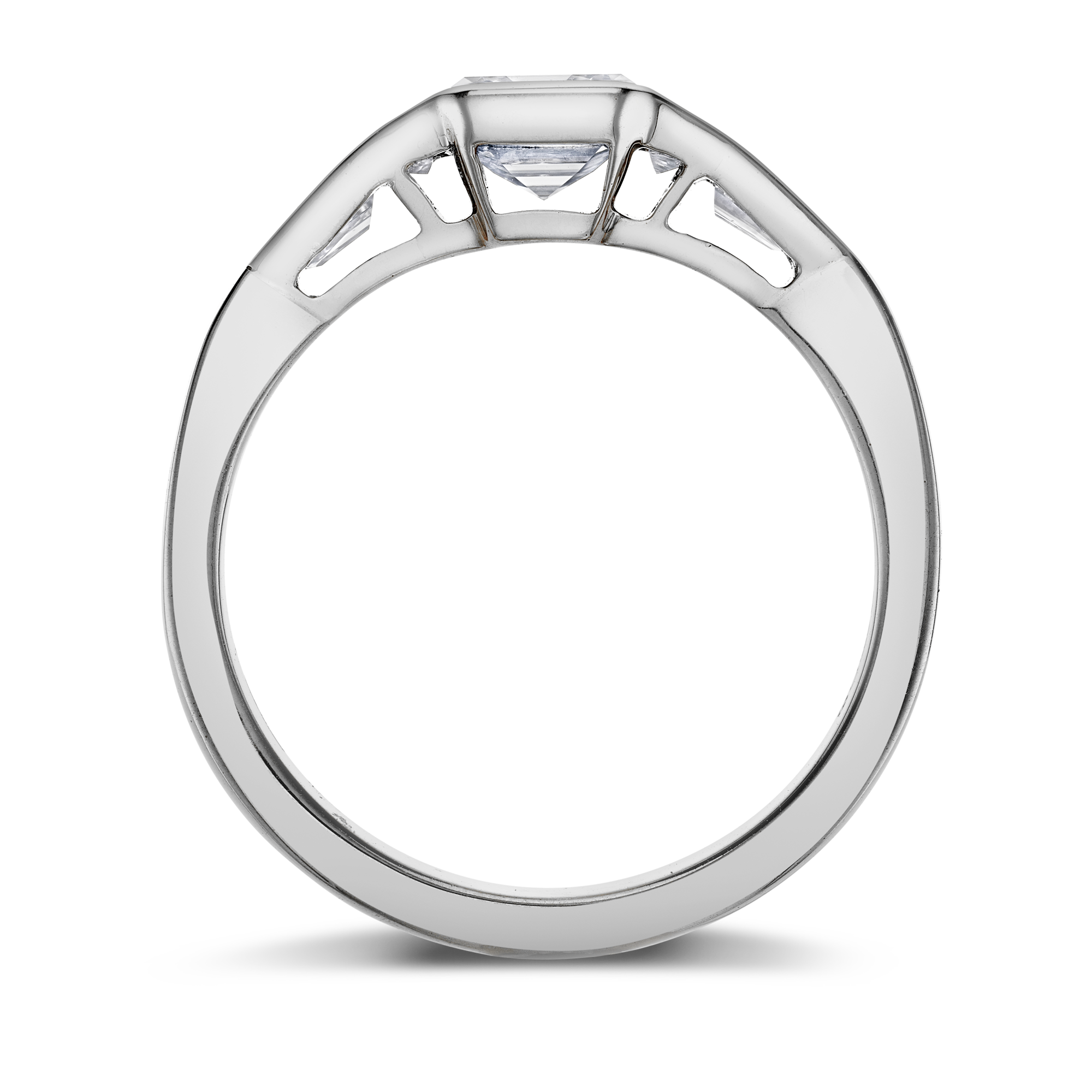 Kingdom 0.76ct Diamond Five Stone Ring Asccher, Rubover Set_3
