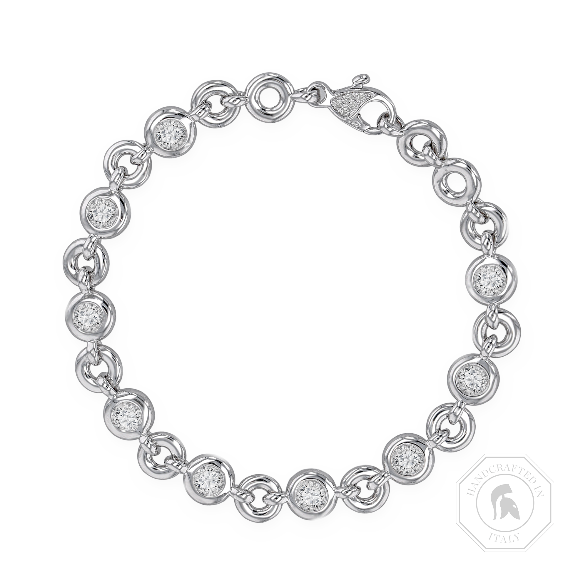 RockChain Nine Stone Diamond Bracelet Brilliant Cut, Rubover Set_1