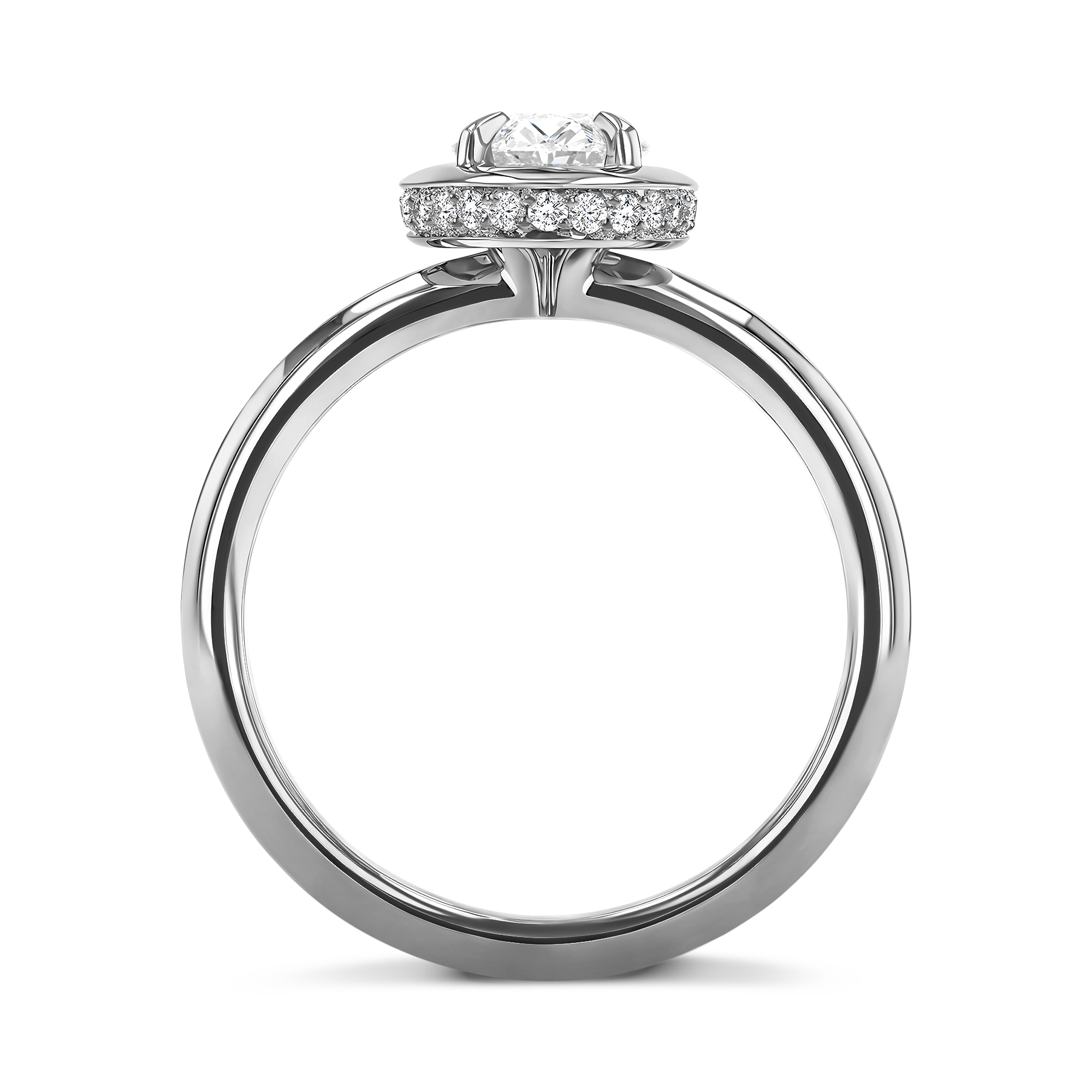 Skimming Stone 0.90ct Oval Diamond Solitaire Ring Oval Cut, Claw Set_3