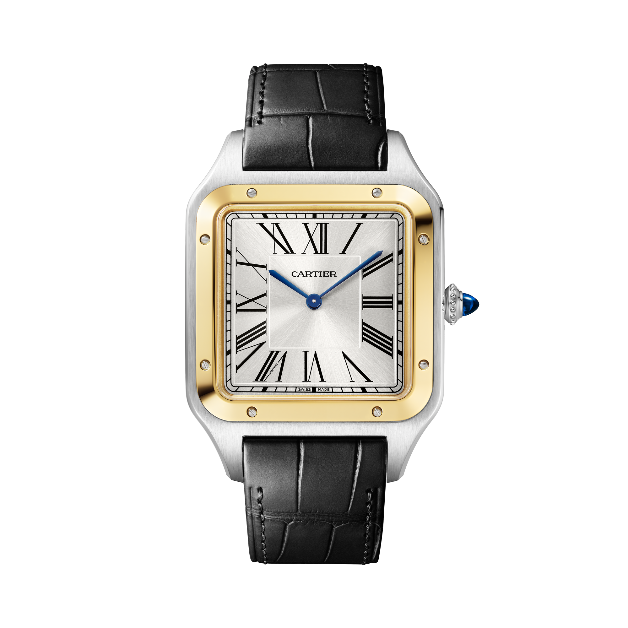 Cartier Santos-Dumont 46.6mm, Silver Dial, Roman Numerals_1