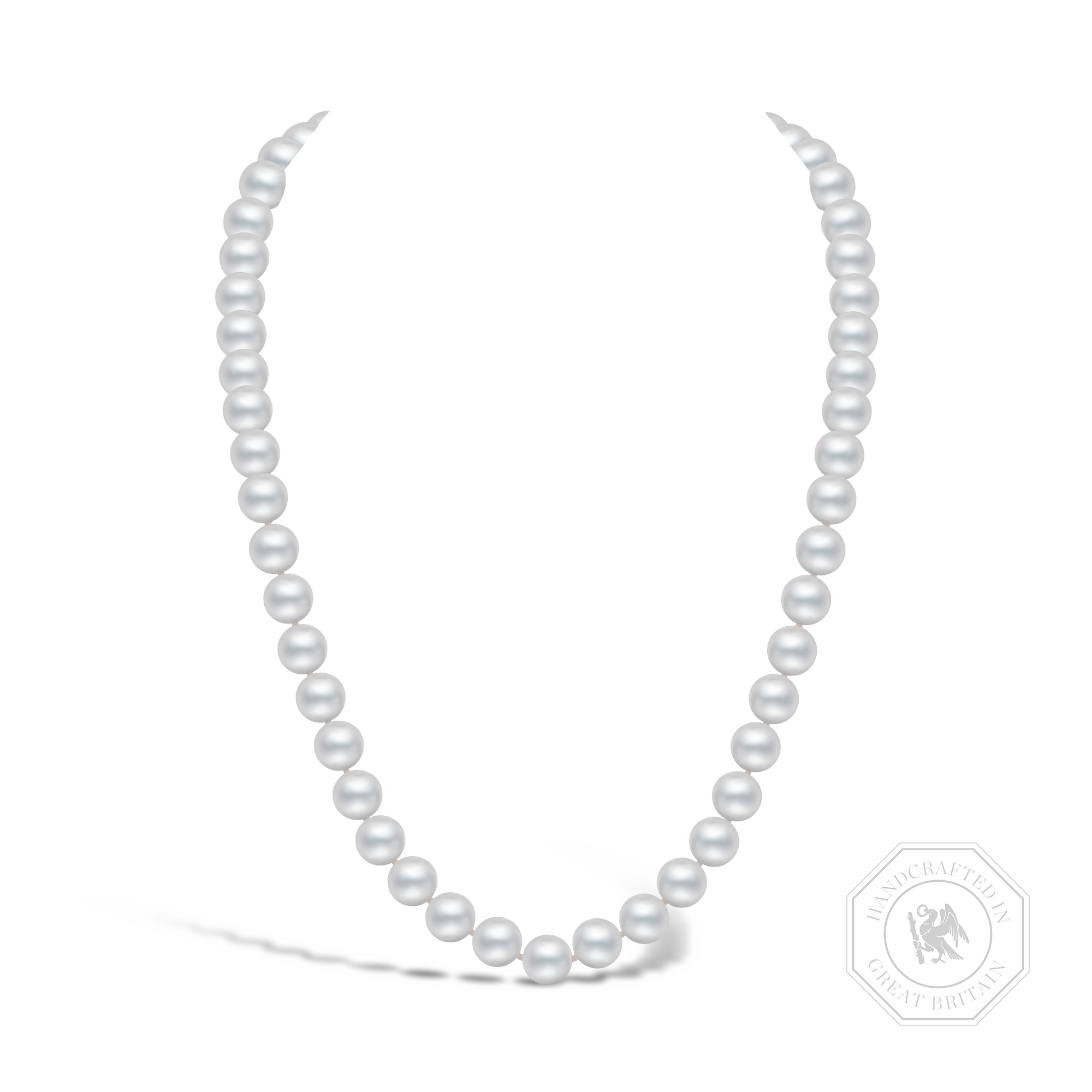 Akoya Pearl Necklace Silk Knotted Row with White Gold Clasp_1