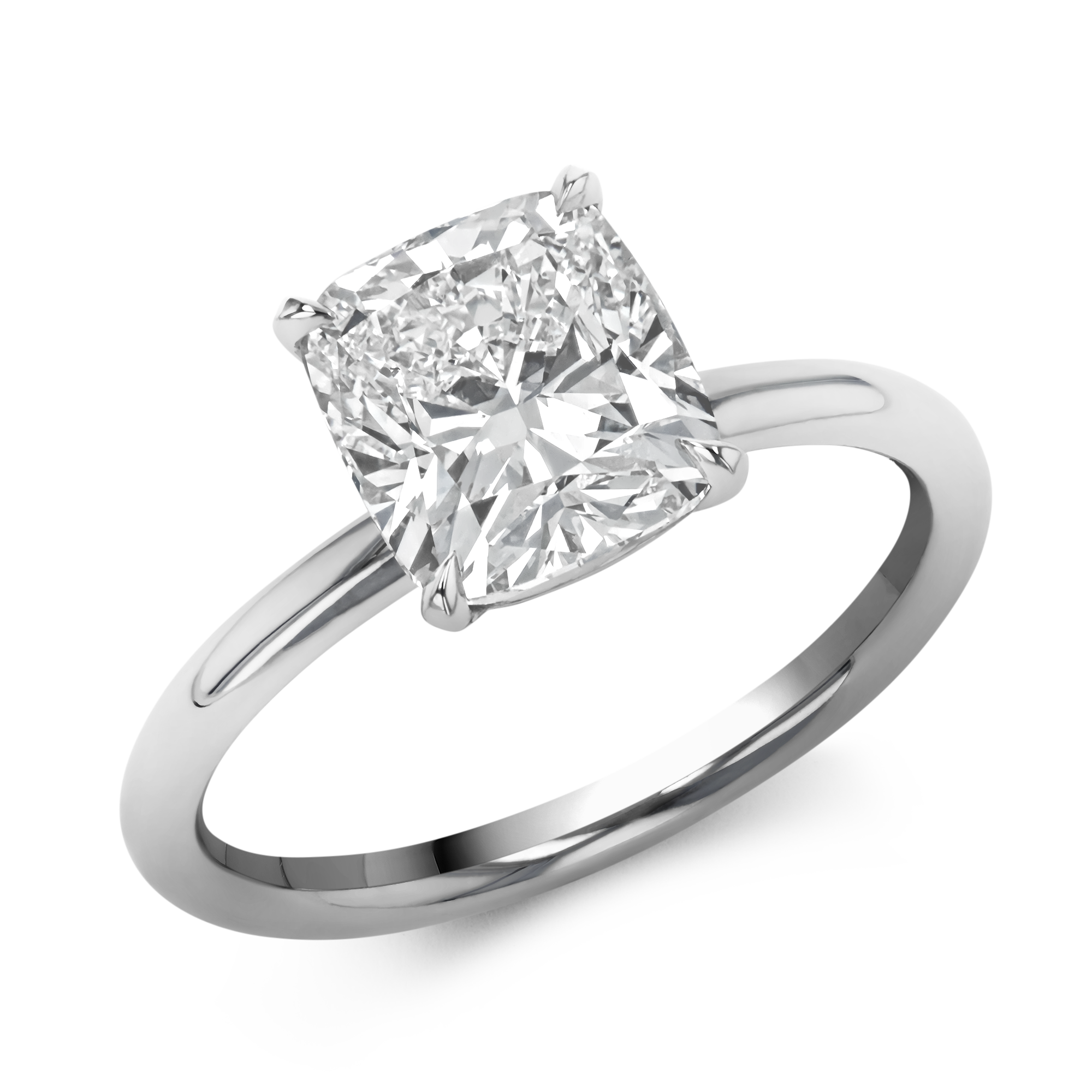 Classic 2.50ct Diamond Solitaire Ring Cushion modern cut, Claw set_1