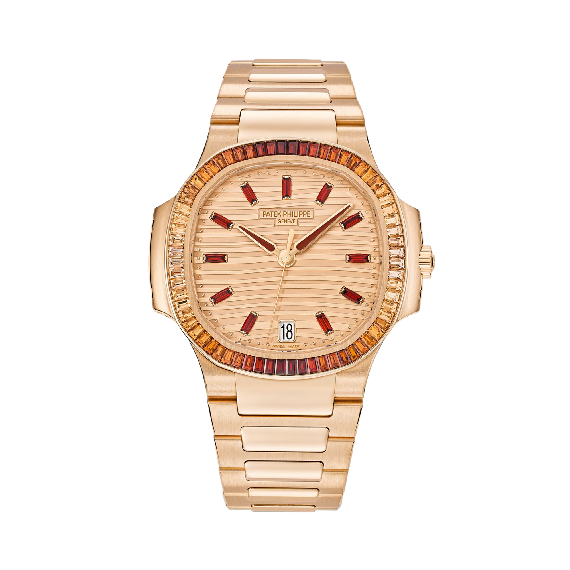 Patek Philippe Nautilus 35.2mm, Rose Dial, Baton Numerals_1