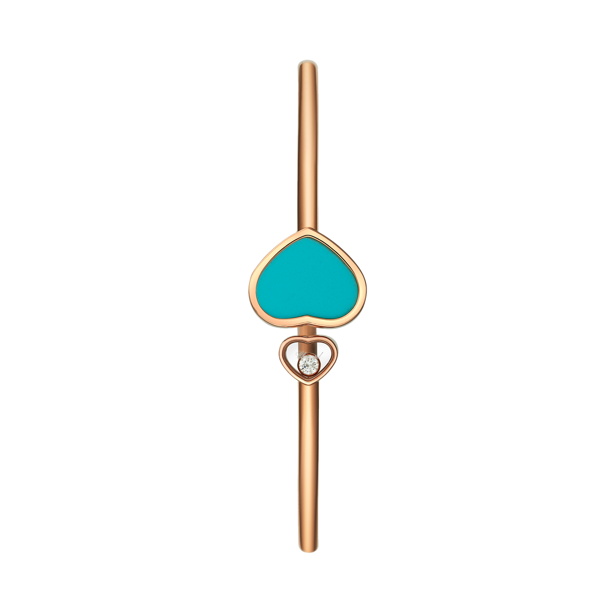 Chopard Happy Hearts Blue Turquoise Bangle Brilliant Cut Rub Over Set_2