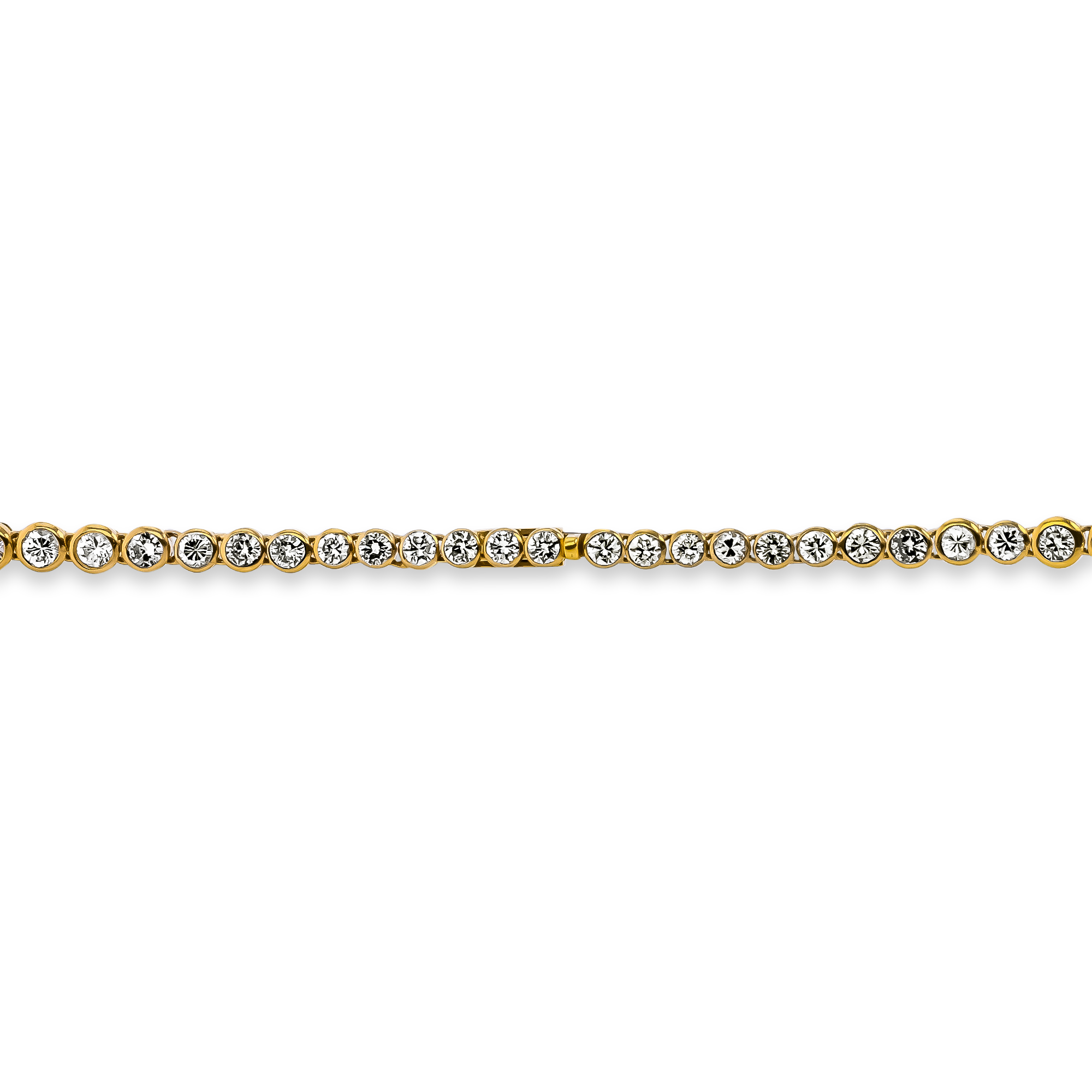 Brilliant Cut 8.50ct Diamond Line Necklace Brilliant Cut, Rubover Set_3