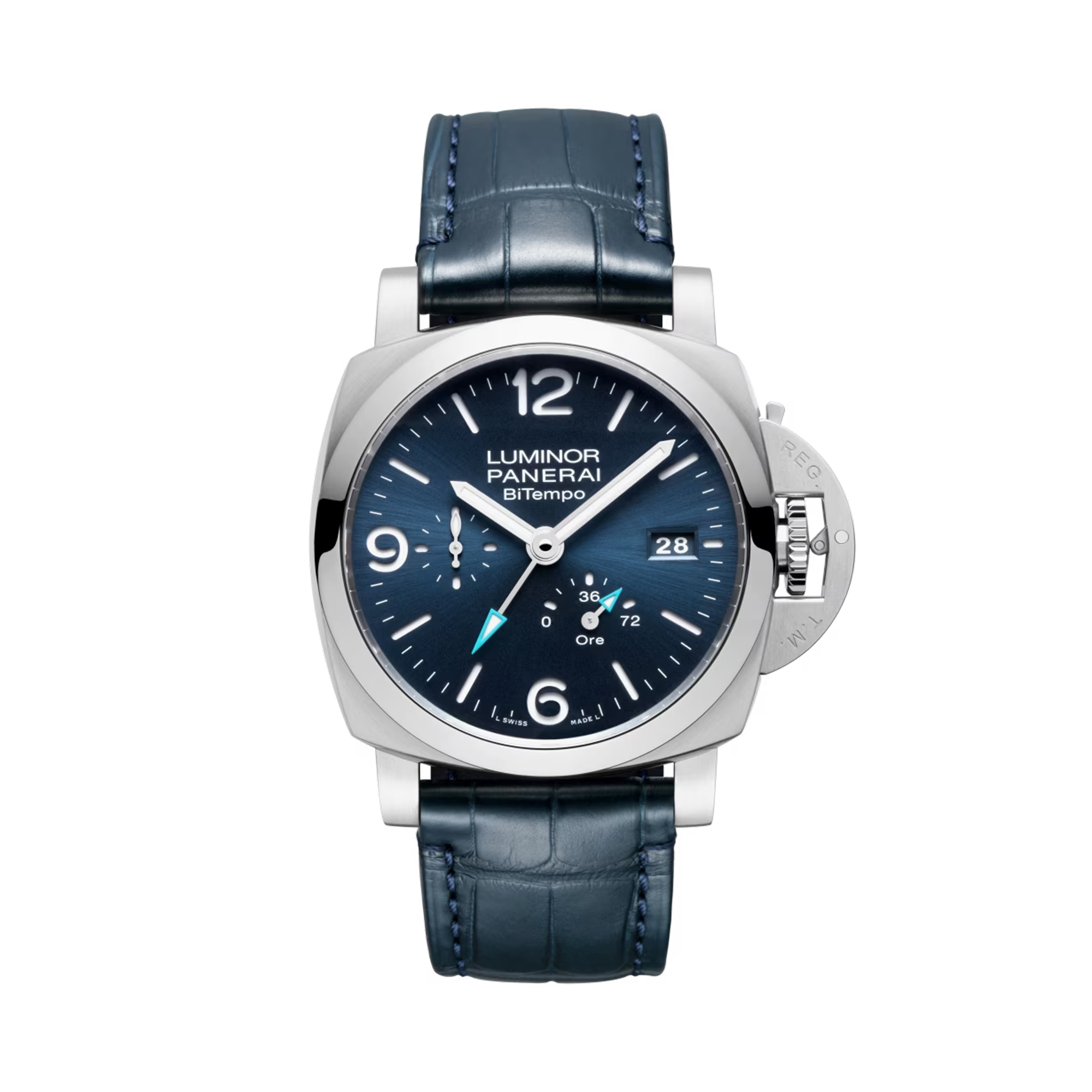 Panerai Luminor Bitempo 44mm, Blue Dial, Arabic/Baton Numerals_1