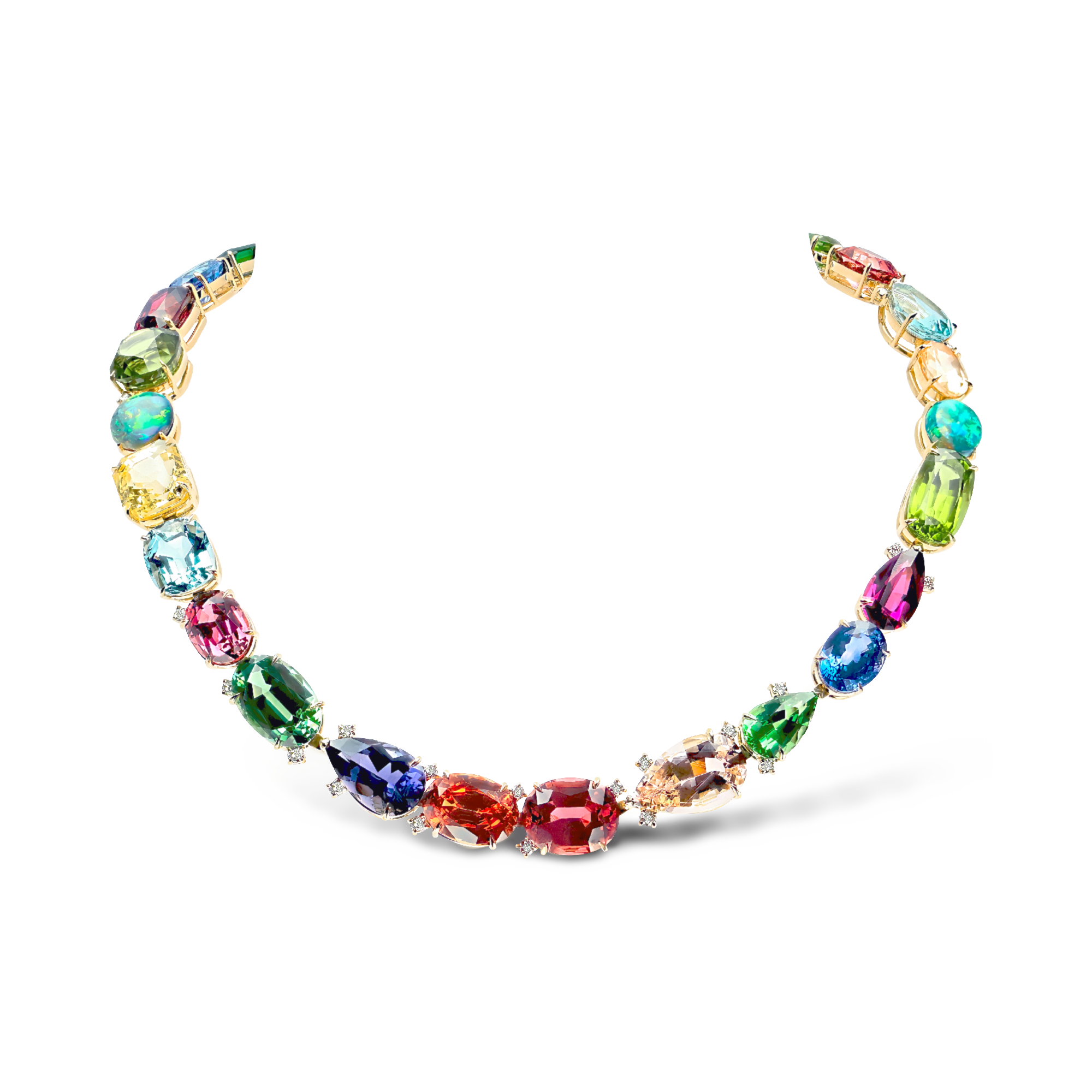 Masterpiece Coronation Celebration Necklace Oval, Pear, Cushion, Emerald and Octagonal shaped Multi Gem Claw set_1