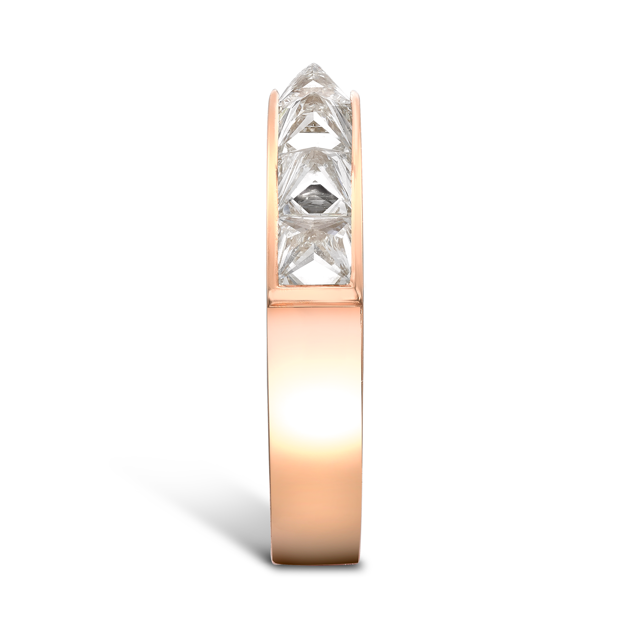 RockChic 2.91ct Diamond Peaked Half Eternity Ring Inverted Princess Cut, Channel Set_4