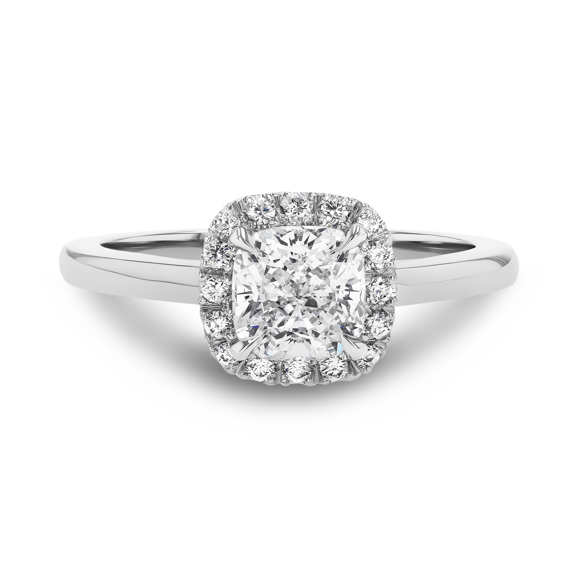 Celestial 1.06ct Cushion Cut Diamond Cluster Ring Cushion modern cut, Claw set_2