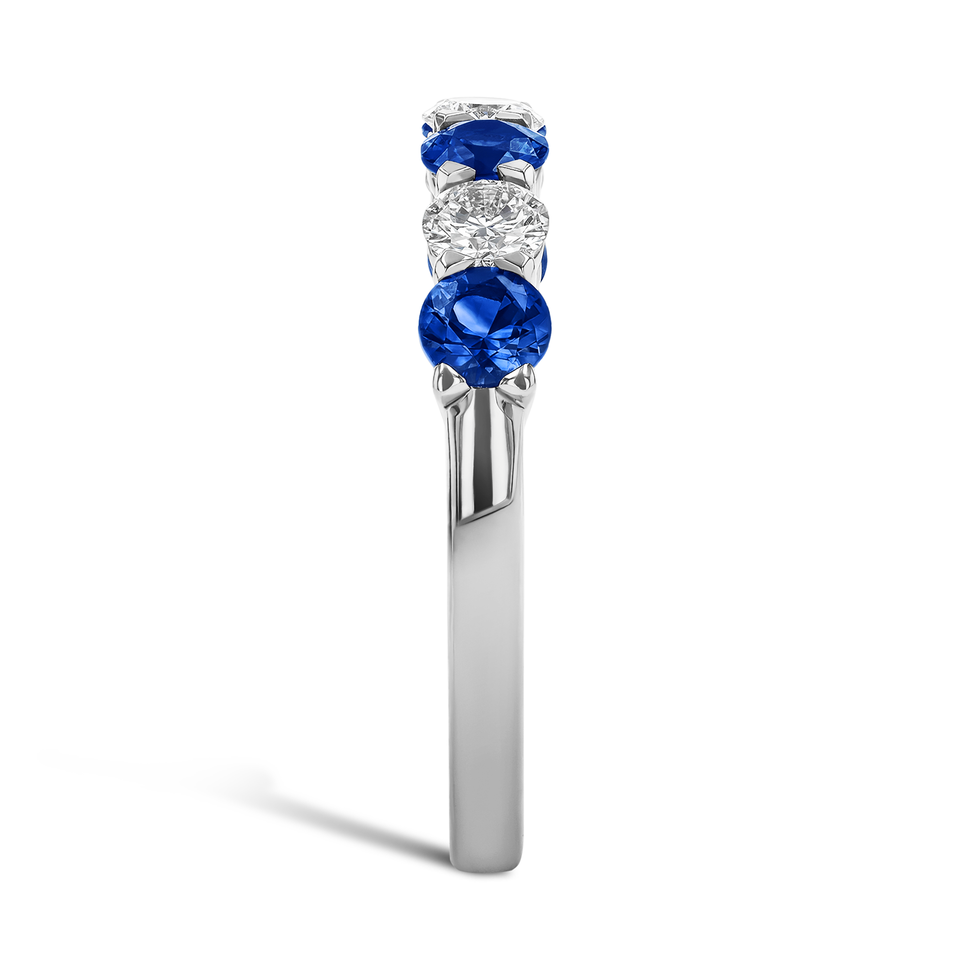 Seven Stone Sapphire and Diamond Ring Brilliant cut, Claw set_4