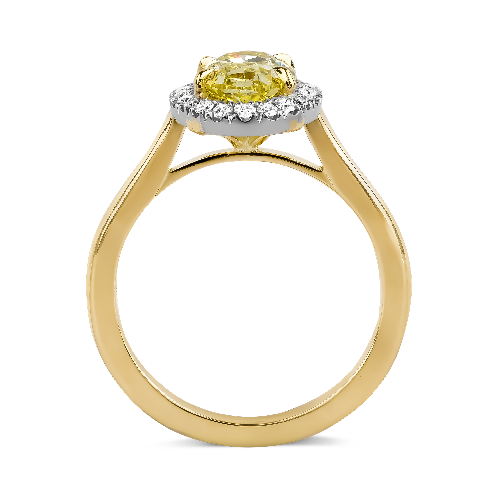 Celestial 1.70ct Oval Cut Fancy Yellow Diamond Ring Oval Cut, Claw Set_3