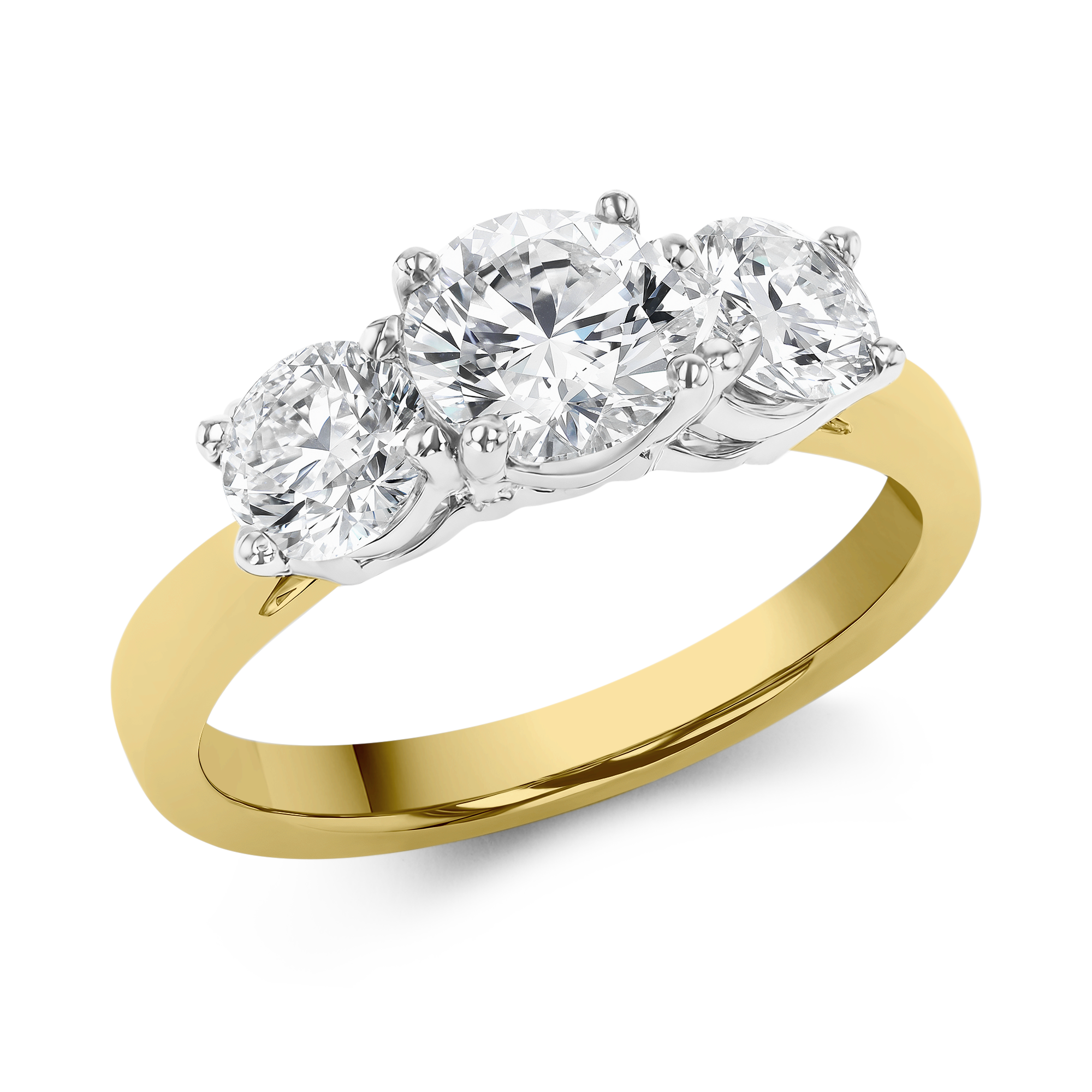 Classic 0.62ct Diamond Three Stone Ring Brilliant cut, Claw set_1