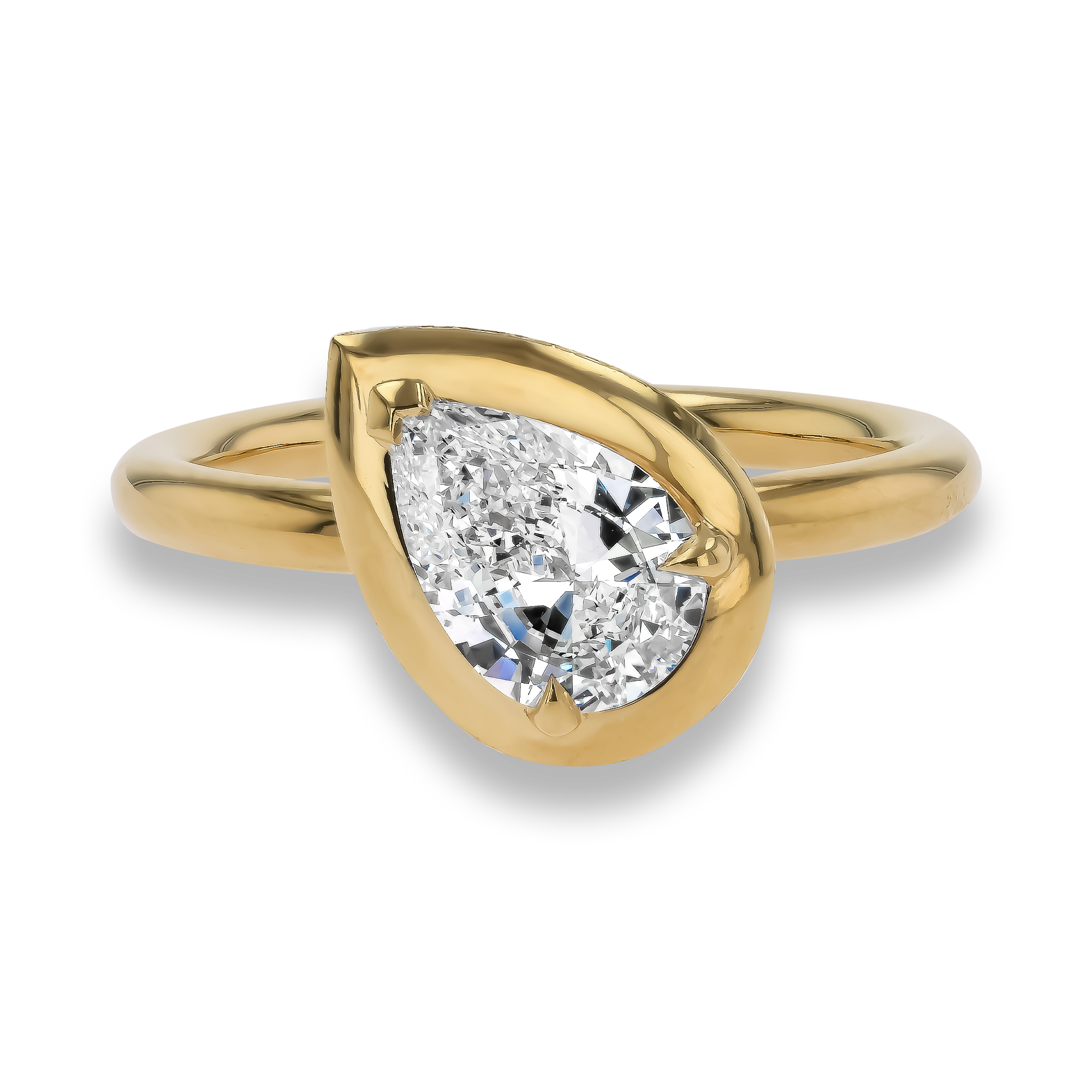 Skimming Stone Pear Shaped 1.00ct Diamond Ring Pear Shape, Claw Set_2