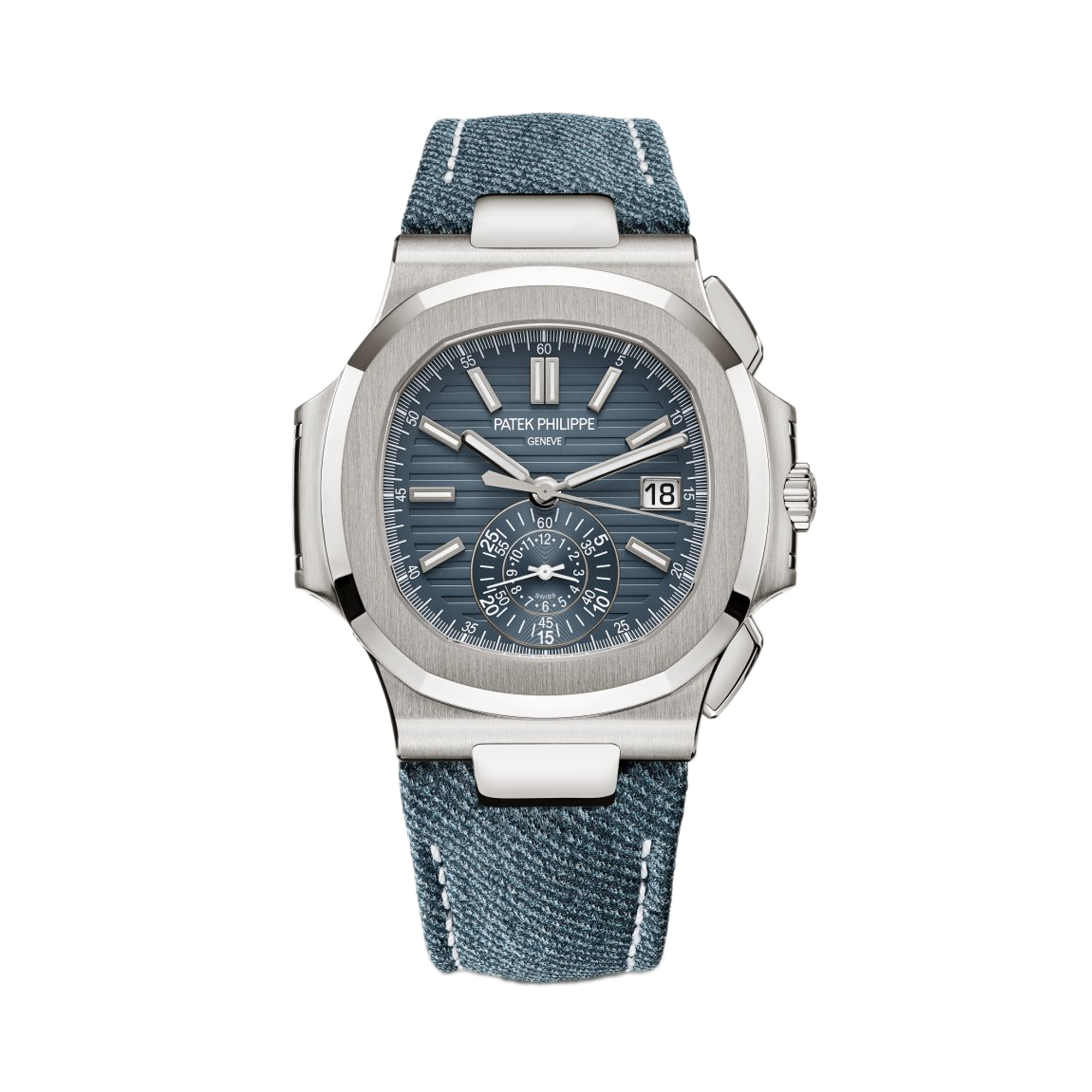 Patek Philippe Nautilus 40.5mm, Blue-Grey Dial, Baton Numerals_1