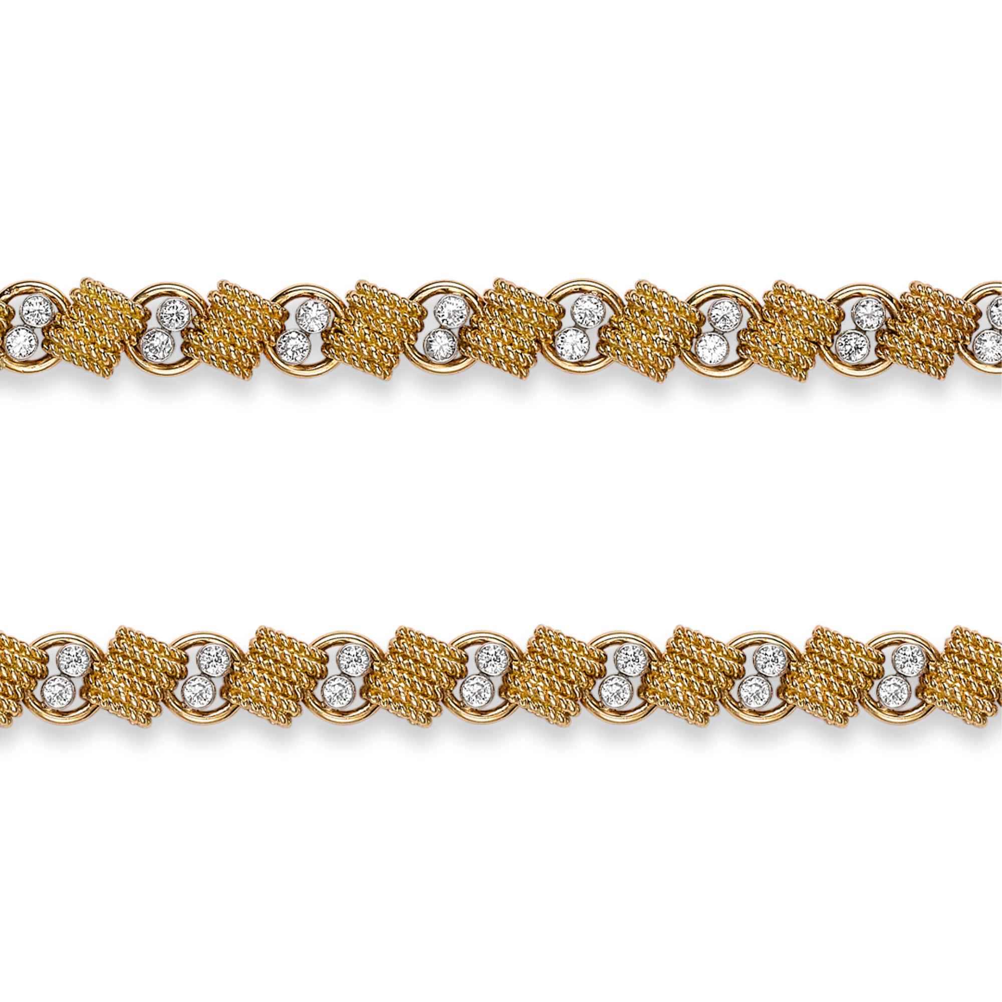 1960s Van Cleef & Arpels Diamond Necklet Brilliant Cut Diamond Necklet, with Gold Links_3