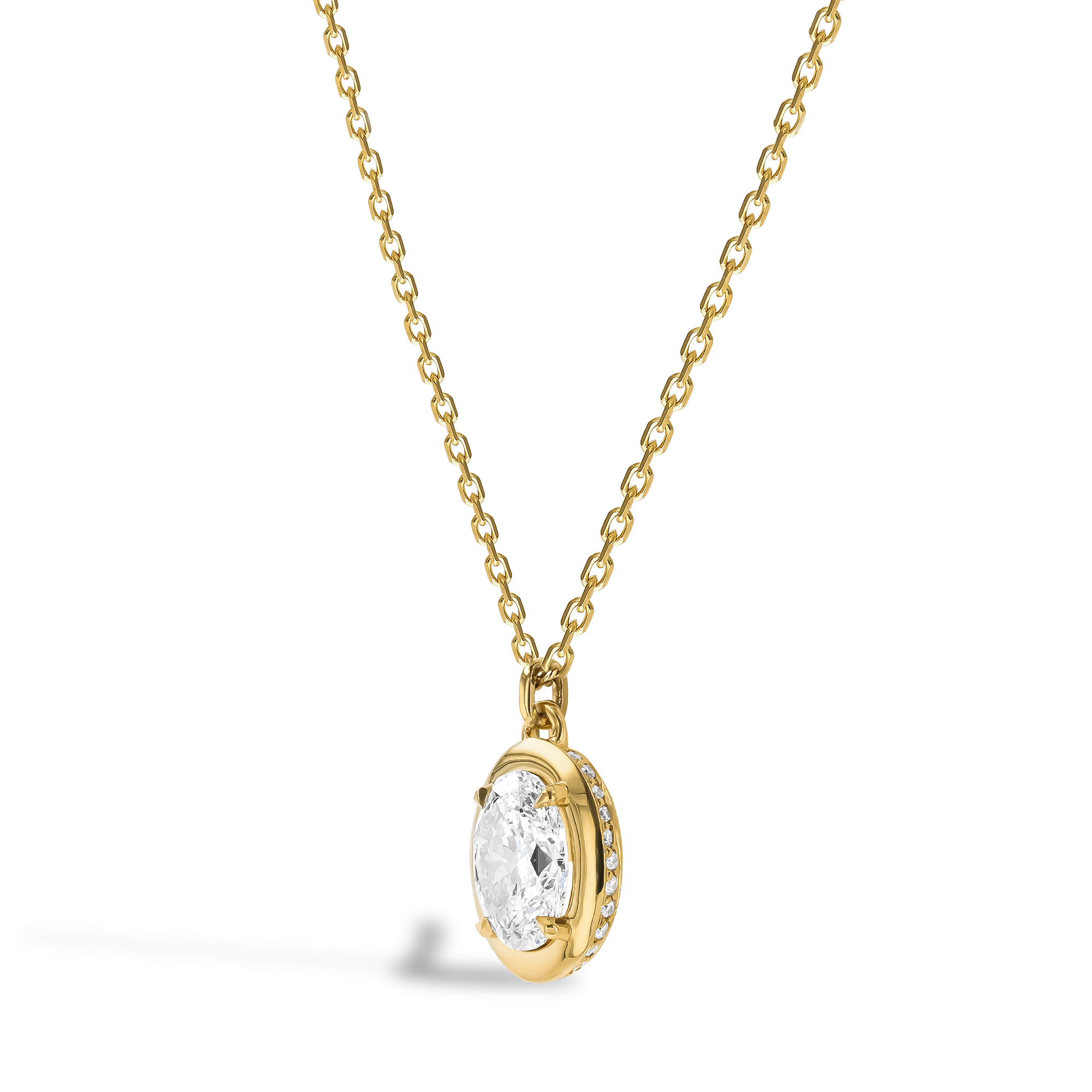 Skimming Stone 1.51ct Botswana Diamond Pendant Oval Cut, Claw Set_2