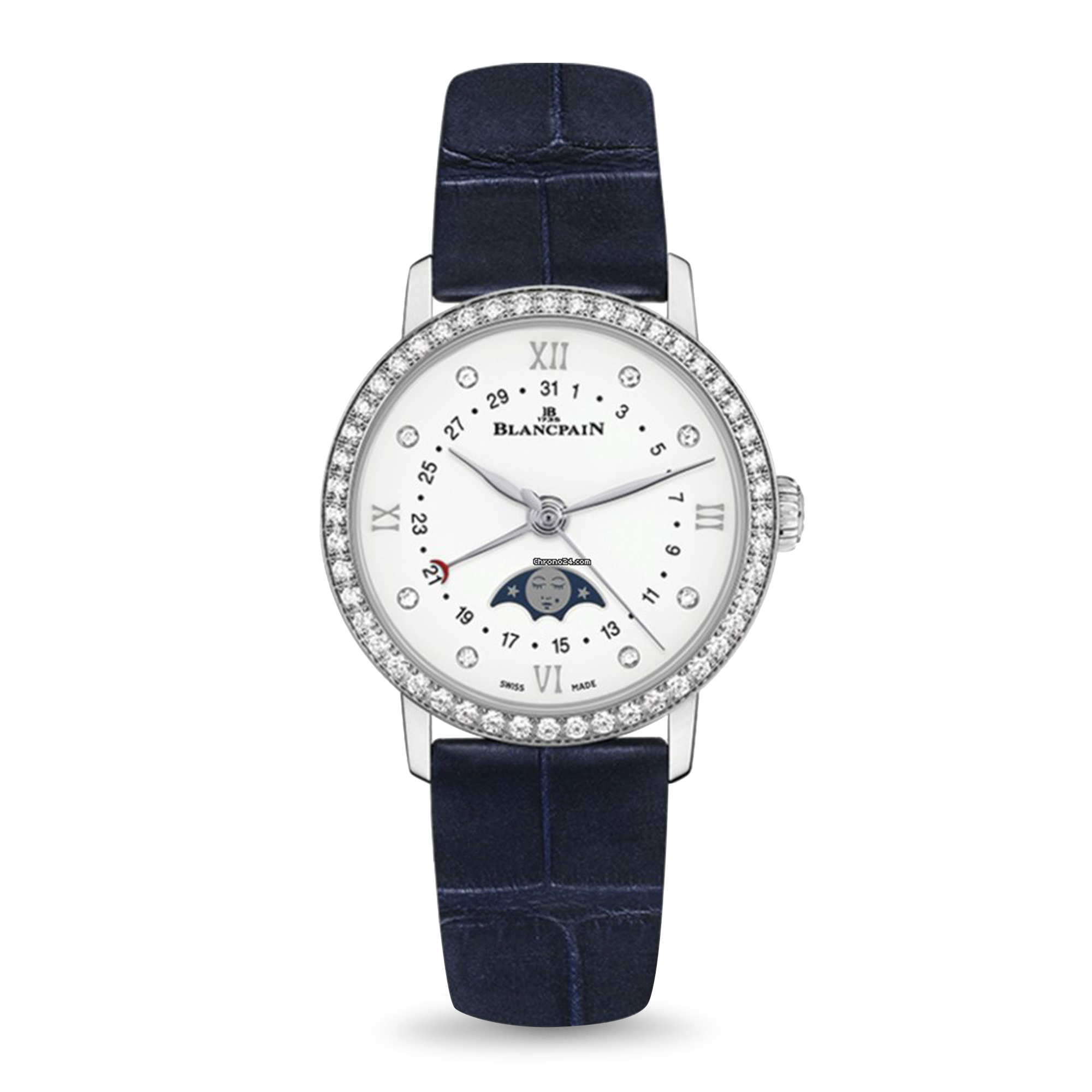 Blancpain Villeret Quantieme Phases de Lune 29.2mm, White Dial, Diamond Numerals_1