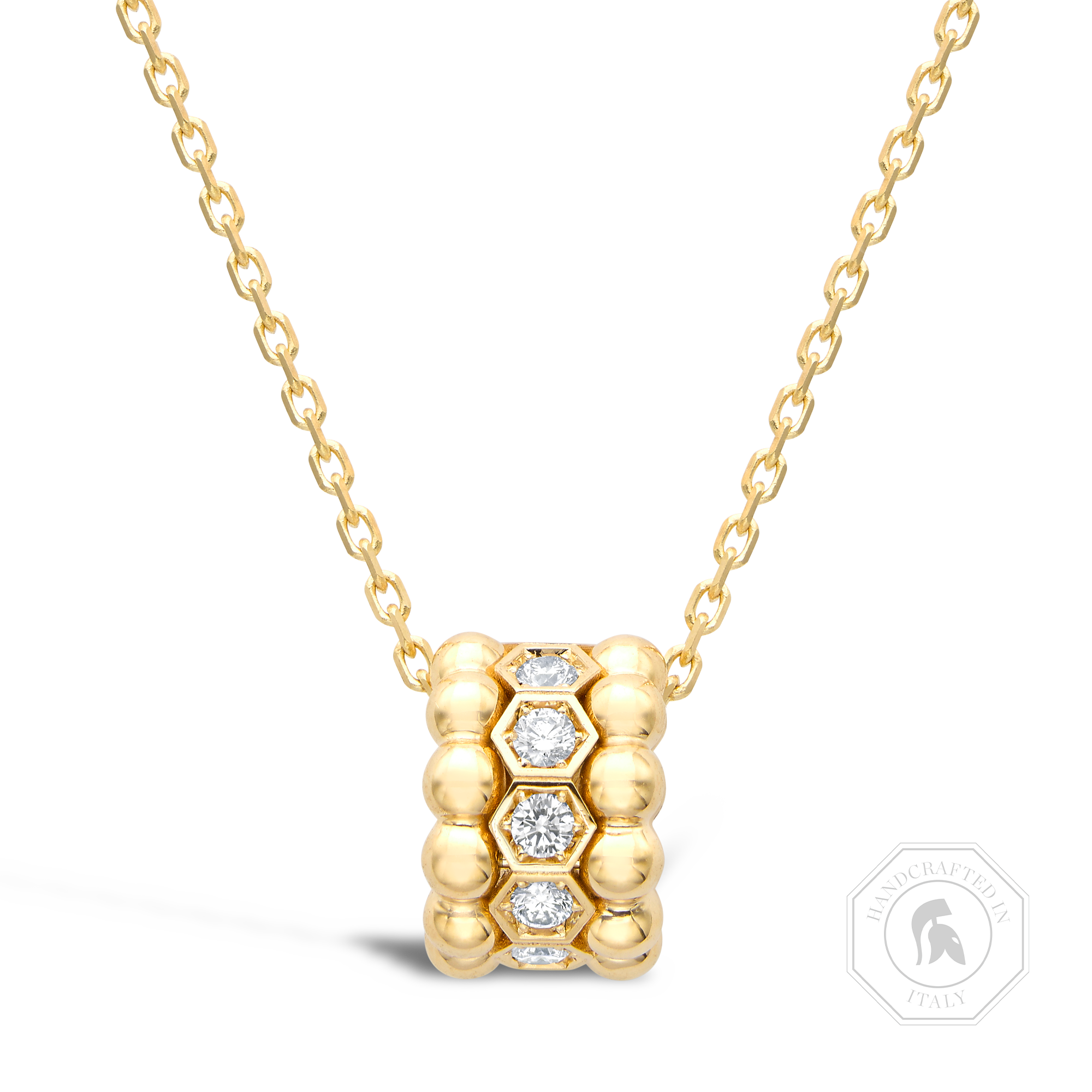 Bohemia Diamond Set Hexagonal Pendant Brilliant Cut, Rubover Set_1