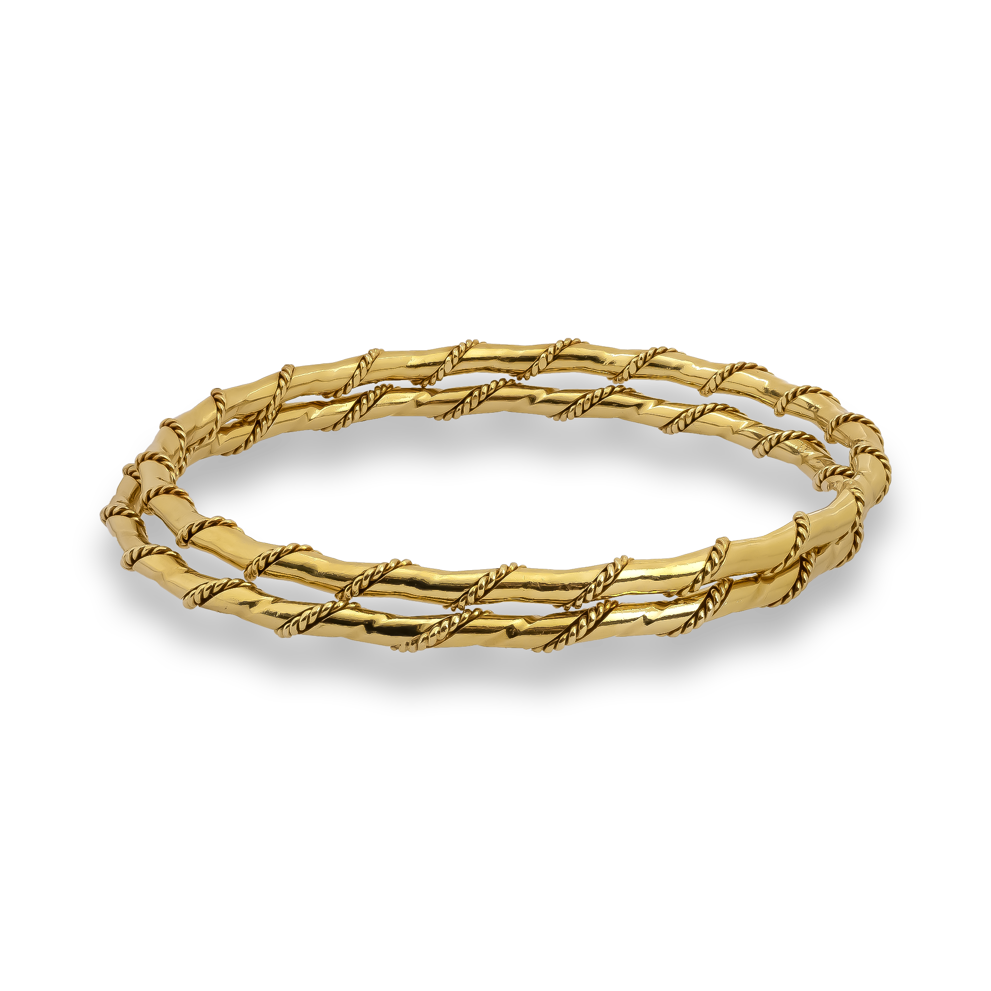 Cartier Gold Twist Design Bangles _1