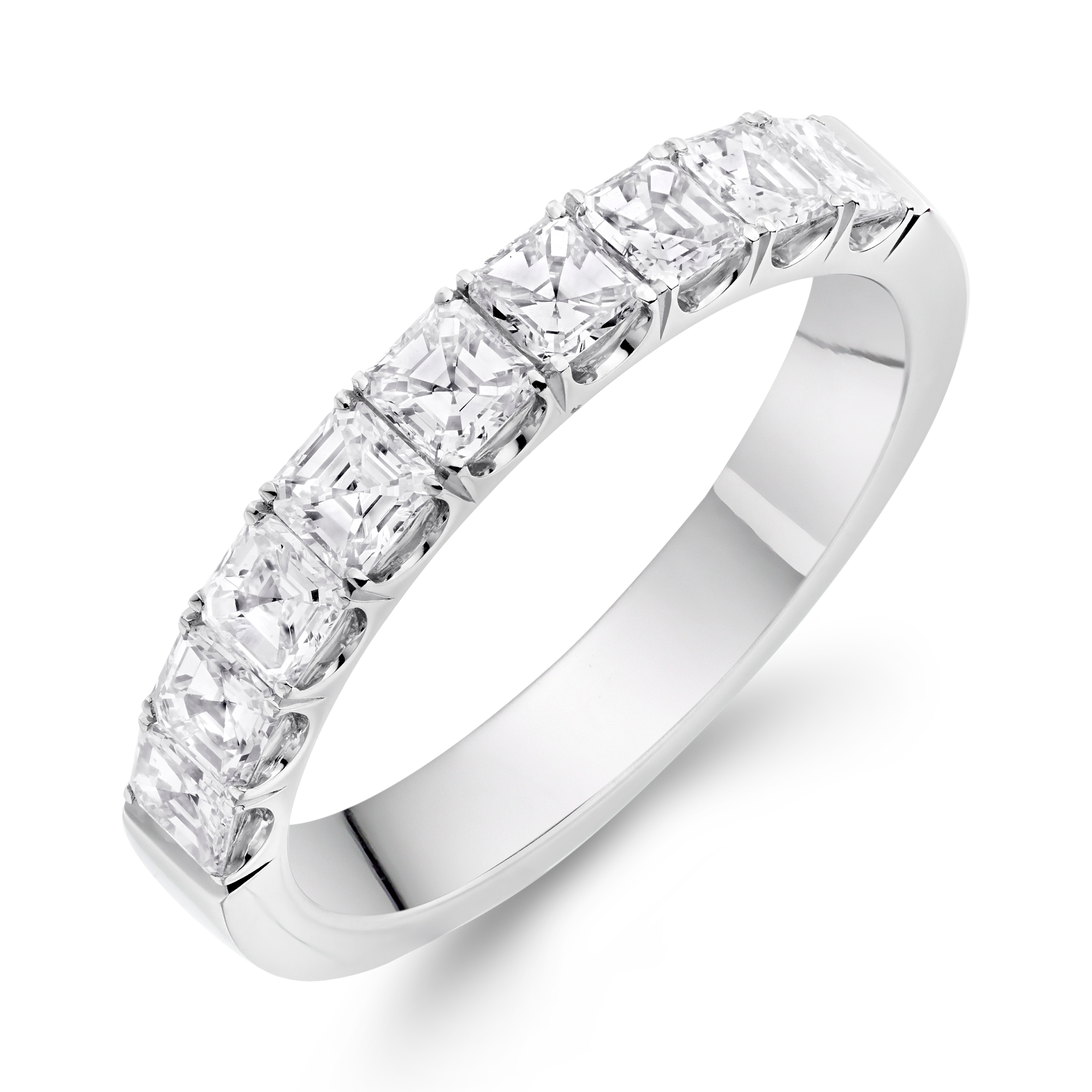 Asscher Cut Diamond Nine Stone Ring Asscher Cut, Nine-Stone, Claw Set_1