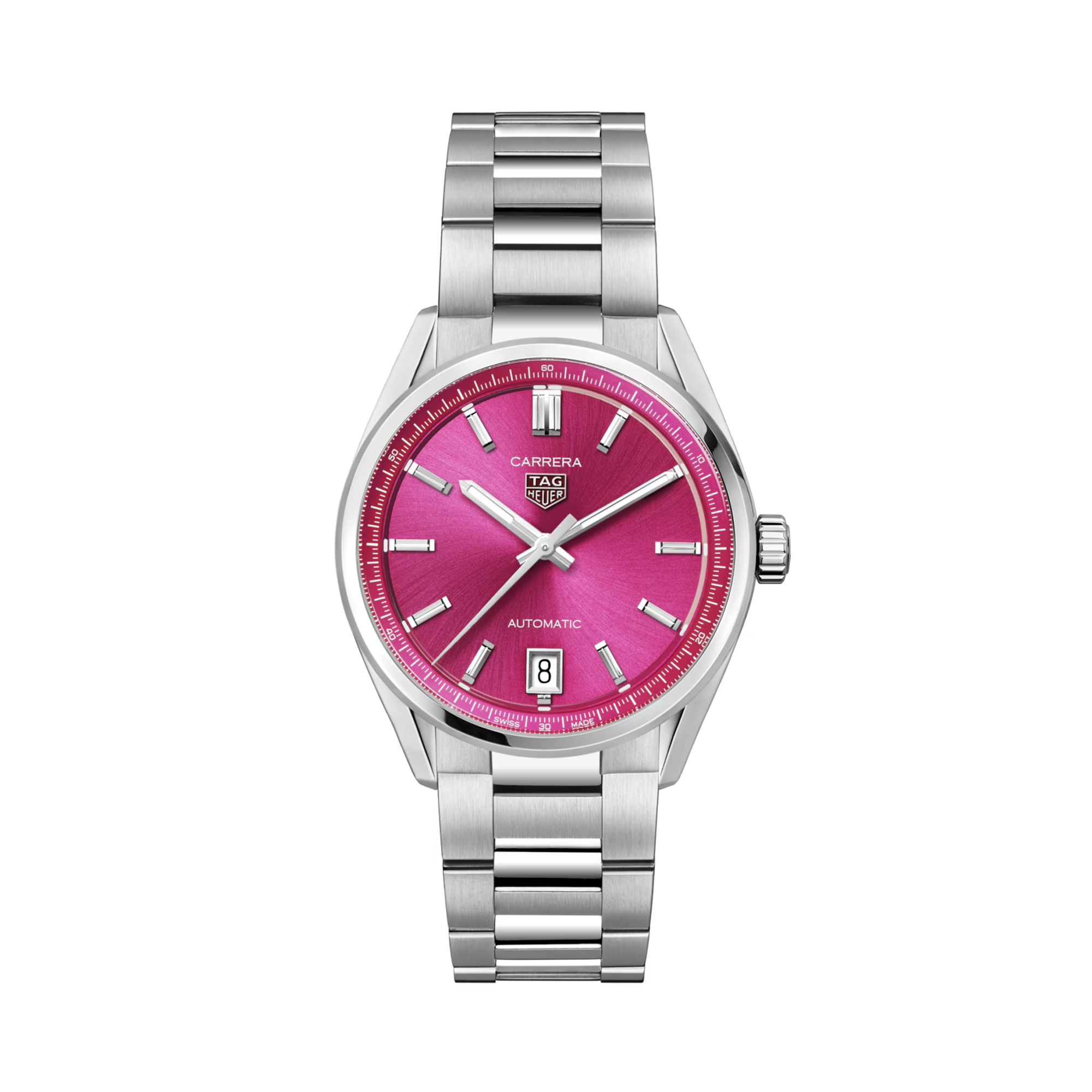 Tag Heuer Carrera Date 36mm, Pink Dial, Baton Numerals_1
