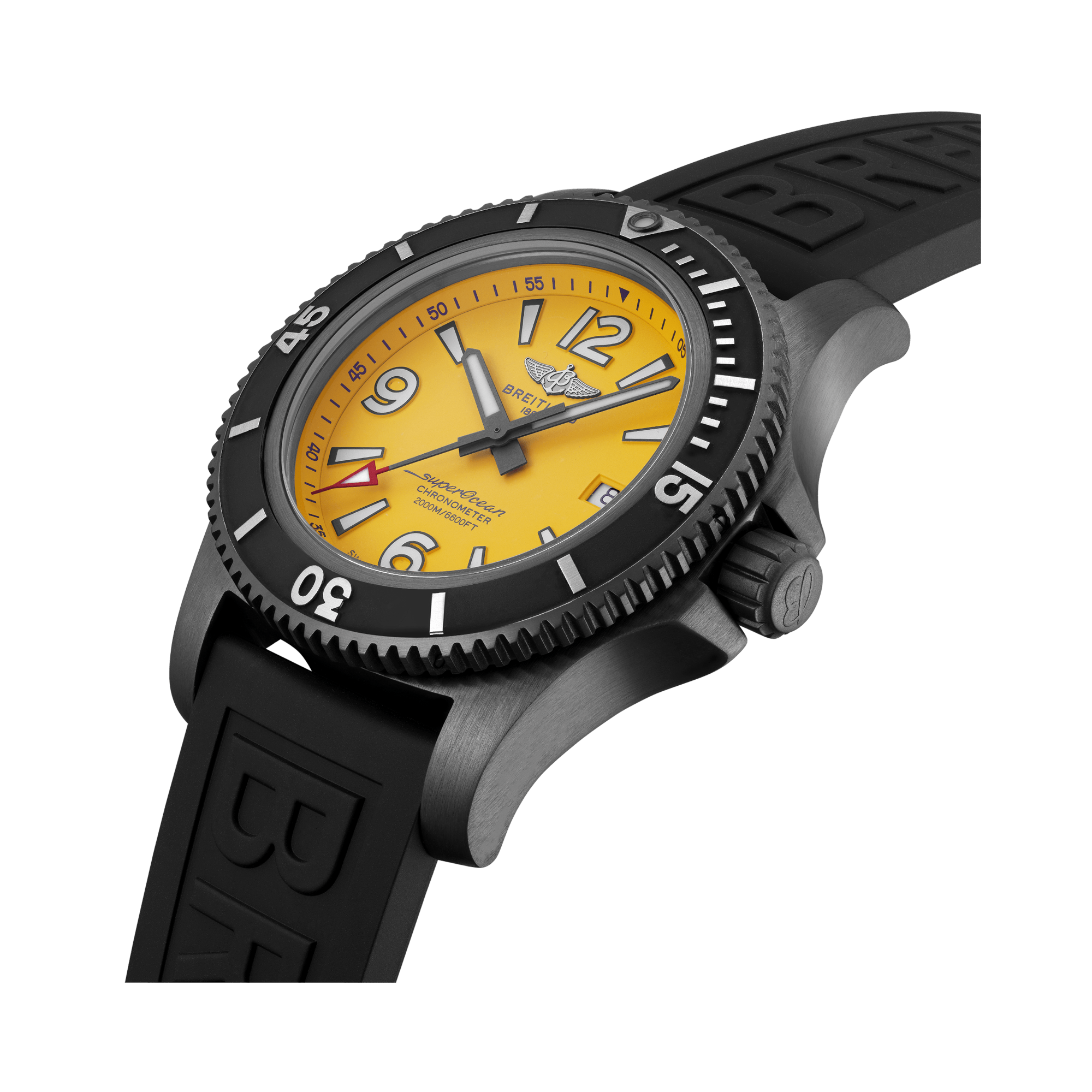 Breitling Superocean Automatic 46 Black Steel 46mm, Yellow Dial, Arabic/Baton Numerals_3