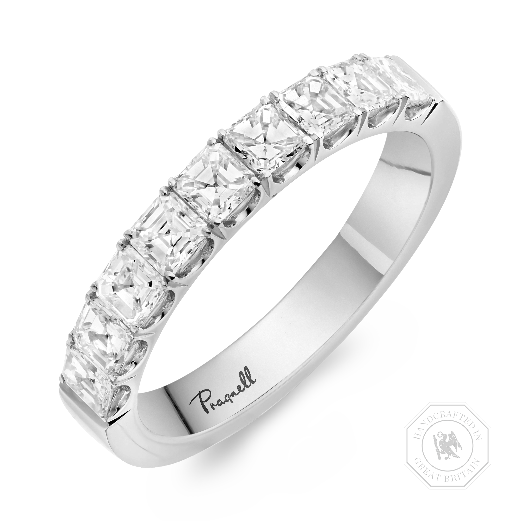 Asscher Cut Diamond Nine Stone Ring Asscher Cut, Nine-Stone, Claw Set_1
