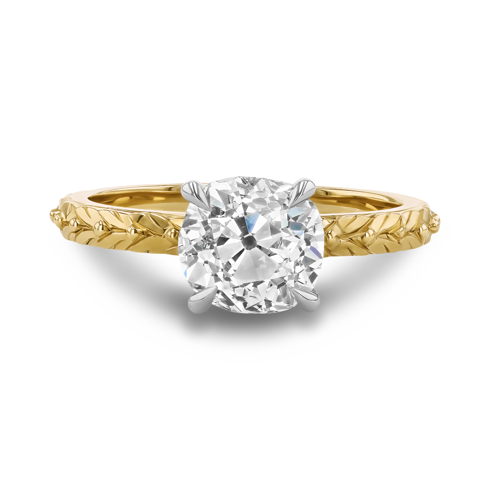 Apple Blossom 1.79ct Cushion Cut Diamond Ring Antique Cushion Cut, Claw Set_2