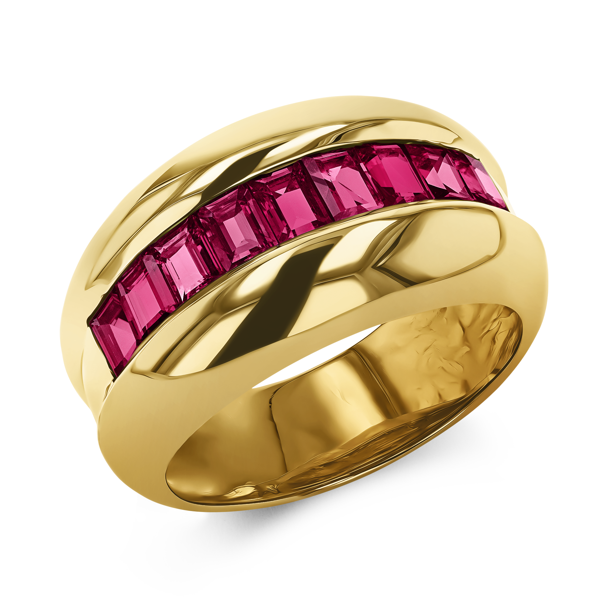 Cartier Ruby Half Eternity Ring Baguette Cut, Rubover Set_1