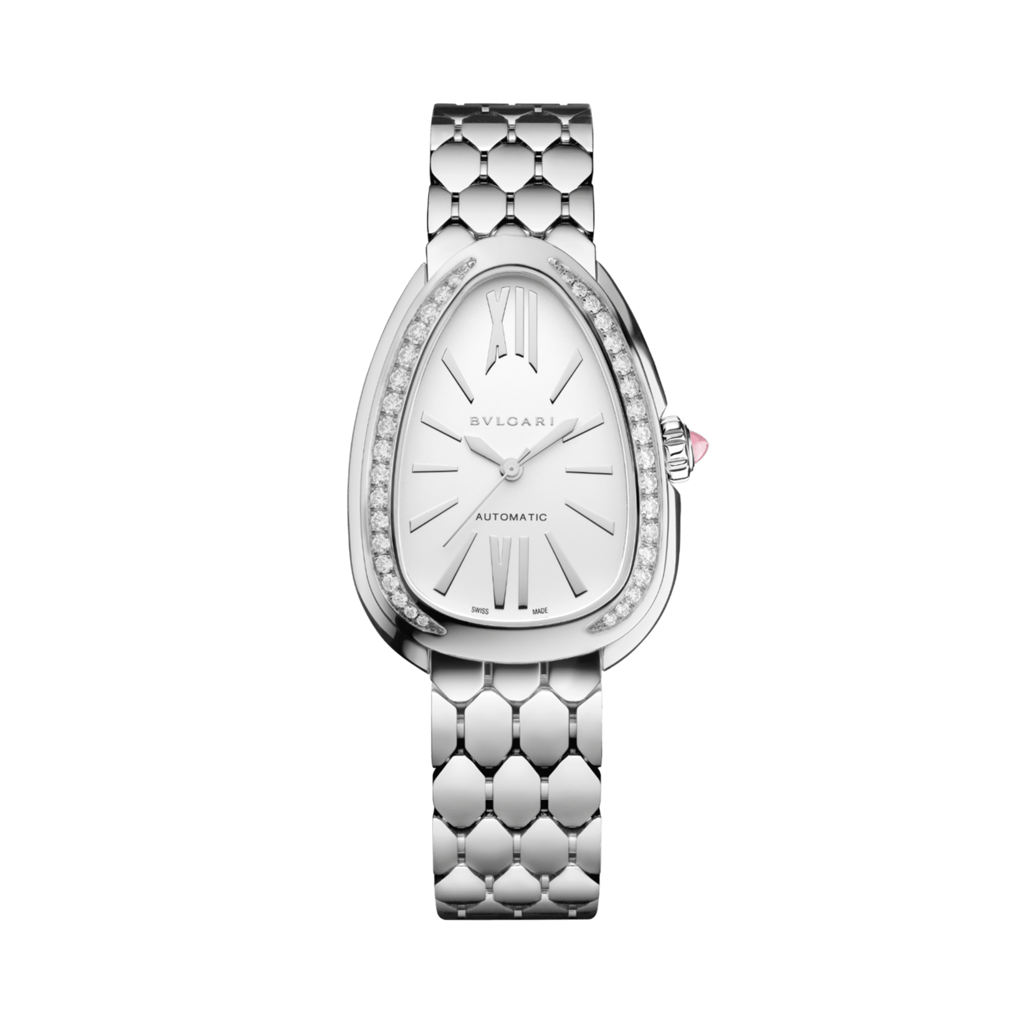 Bvlgari Serpenti Seduttori 34mm, White Dial, Baton/Roman Numerals_1