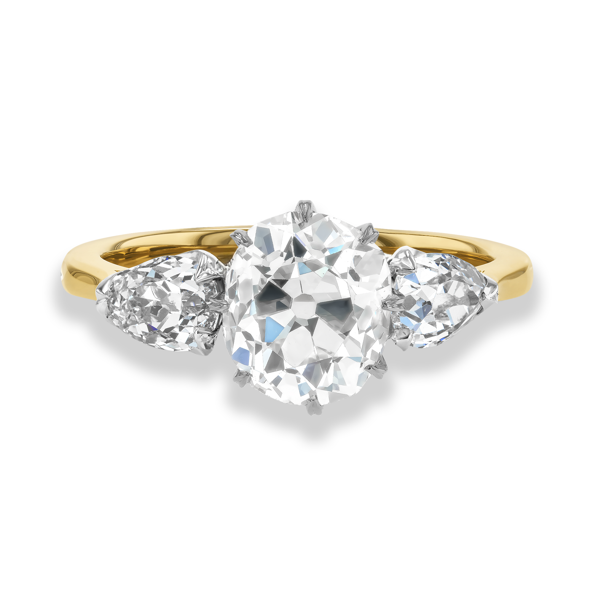 Antique Cushion Cut 3.155ct Diamond Ring Antique Cushion Cut, Claw Set_2