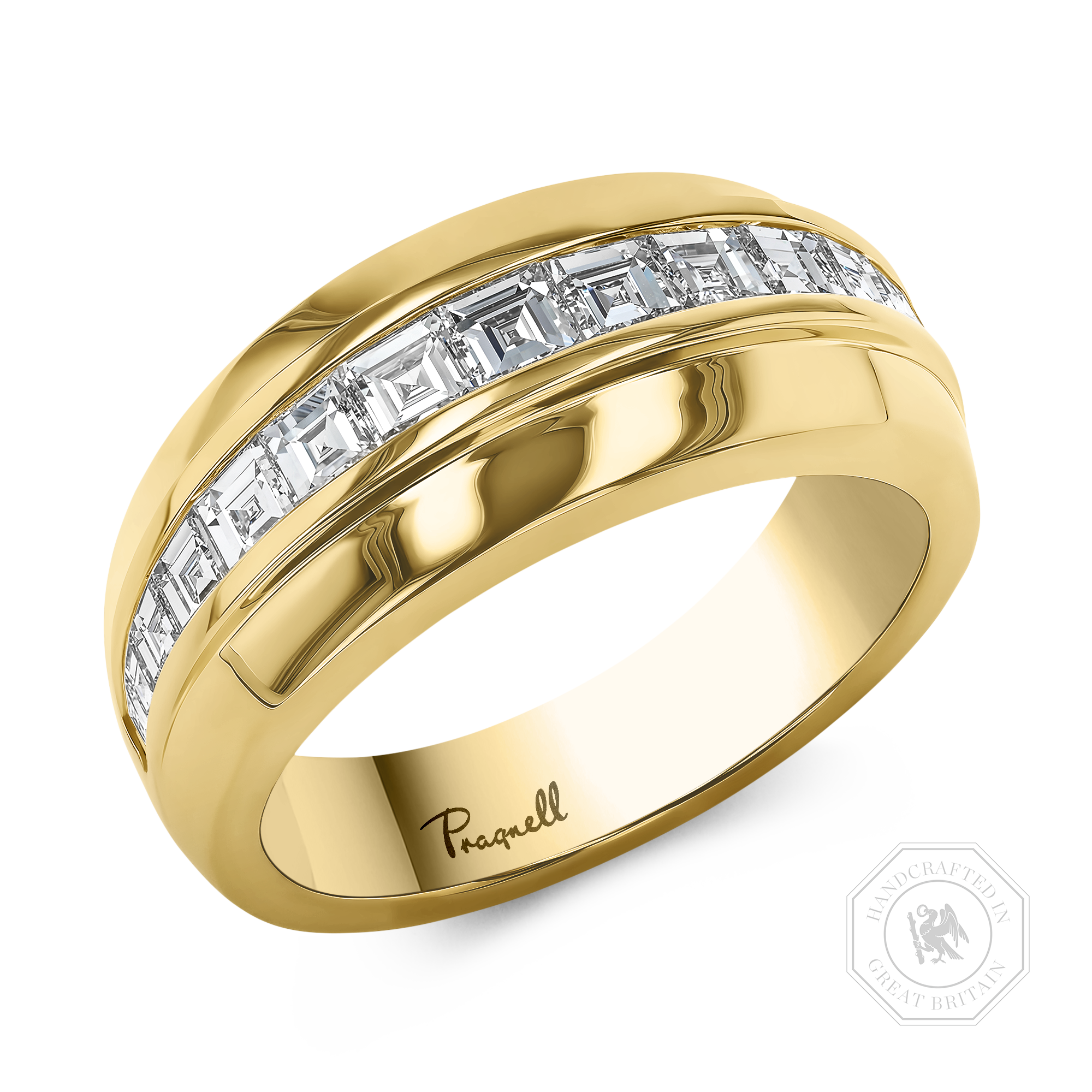 Manhattan 1.05ct Diamond Single Row Ring Carre Cut, Channel Set_1