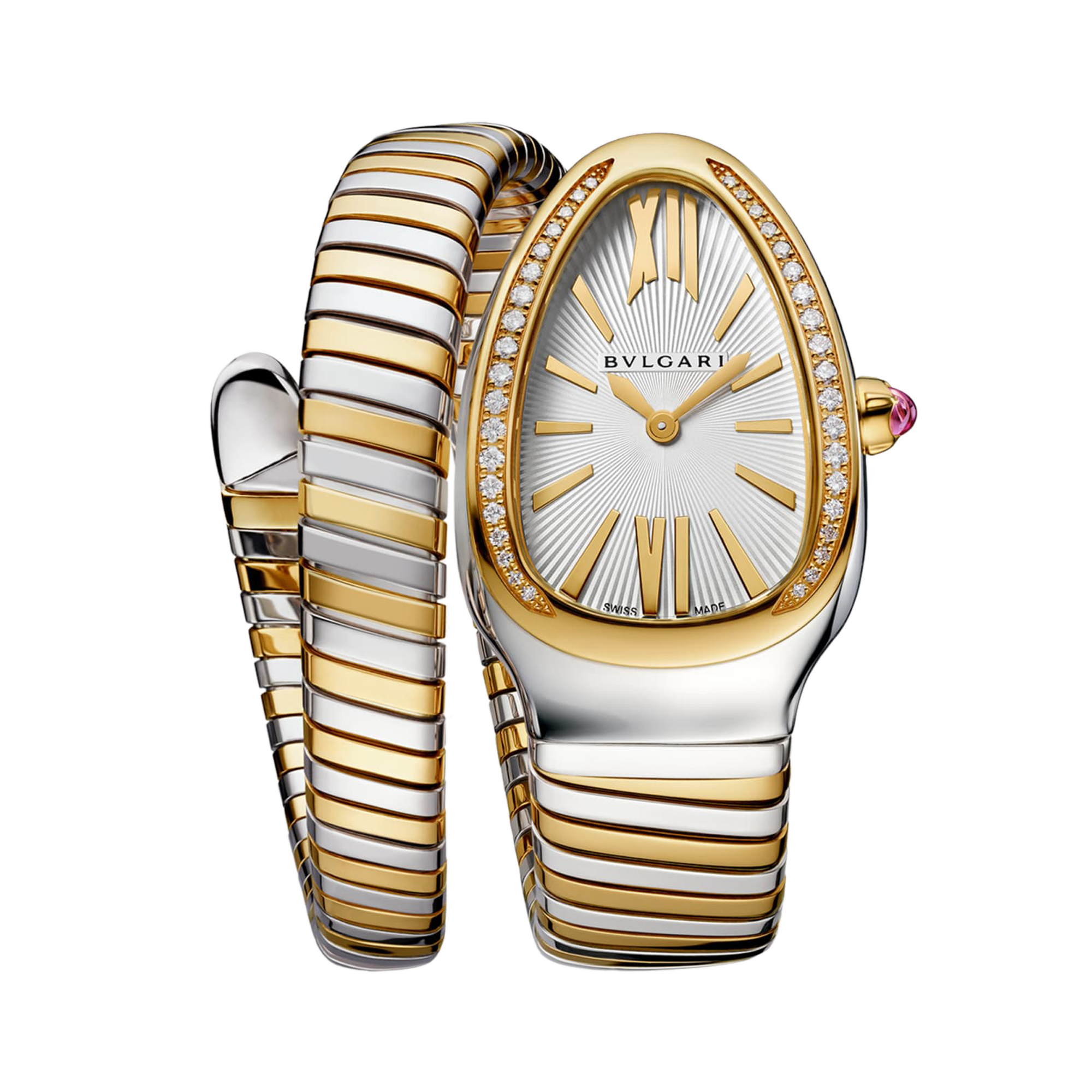 Bvlgari Serpenti Tubogas 35mm, White Dial, Baton & Roman Numerals_1