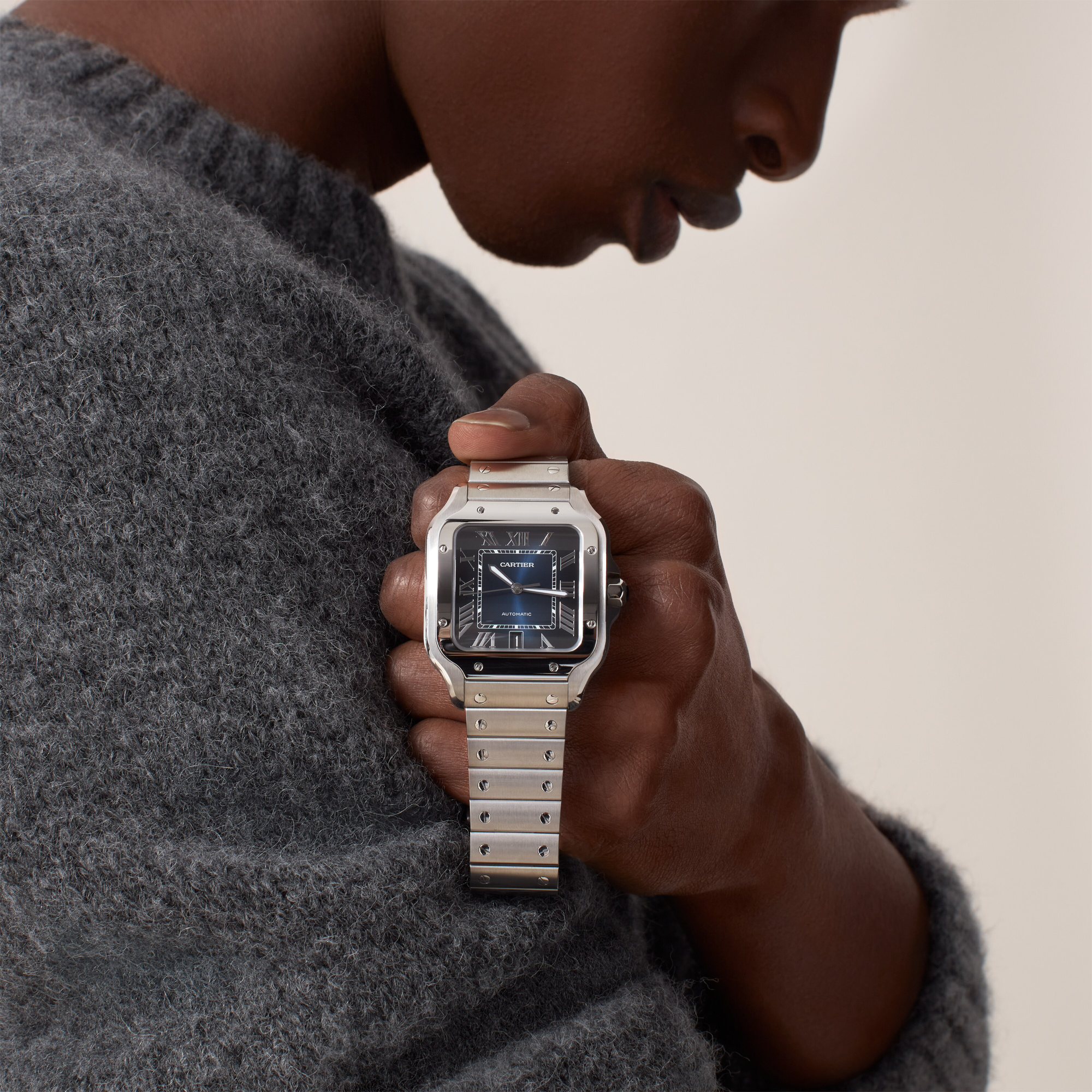 Cartier Santos de Cartier 39.8mm, Blue Dial, Roman Numerals_8