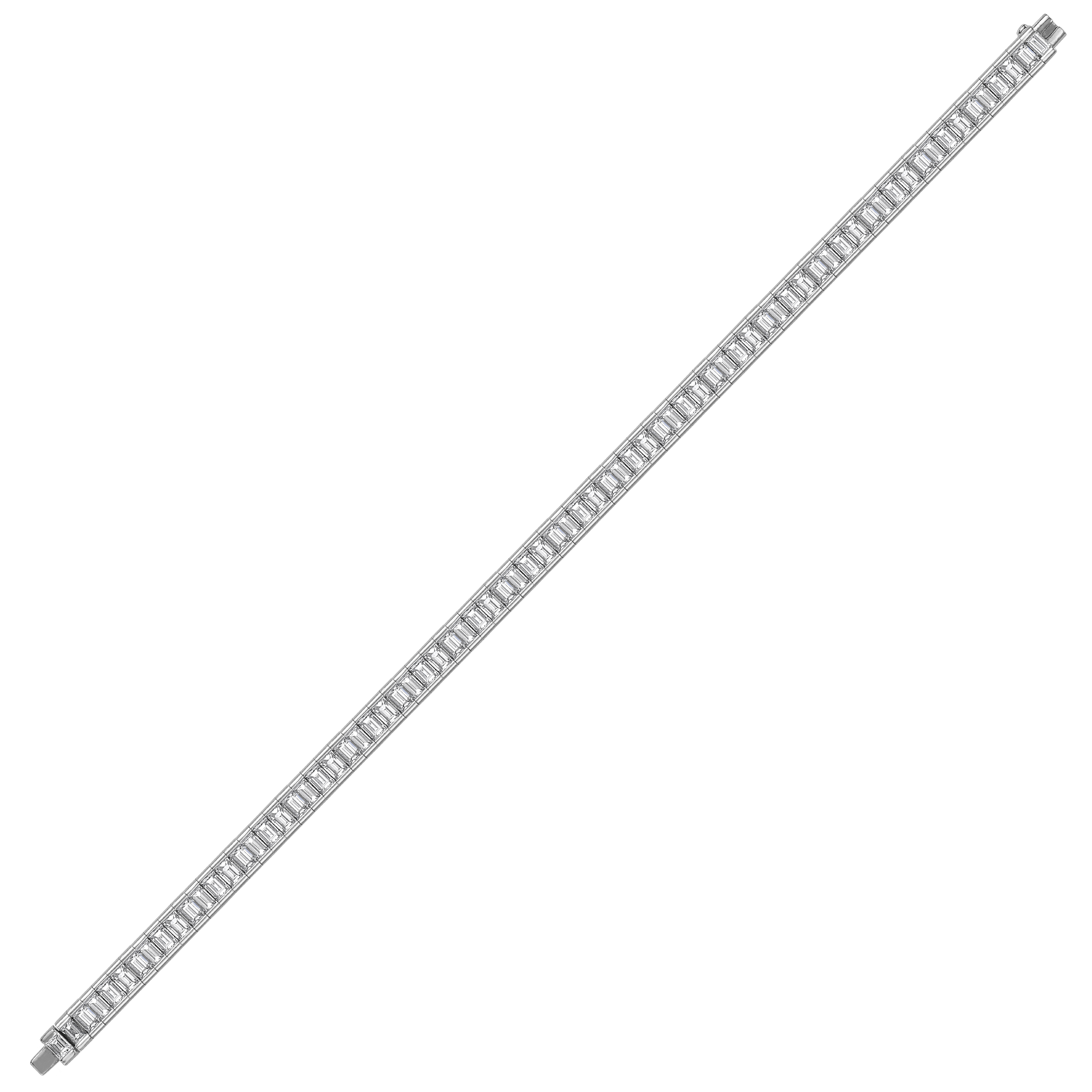 Adler Baguette Cut Diamond Line Bracelet Baguette Cut, Channel Set_2