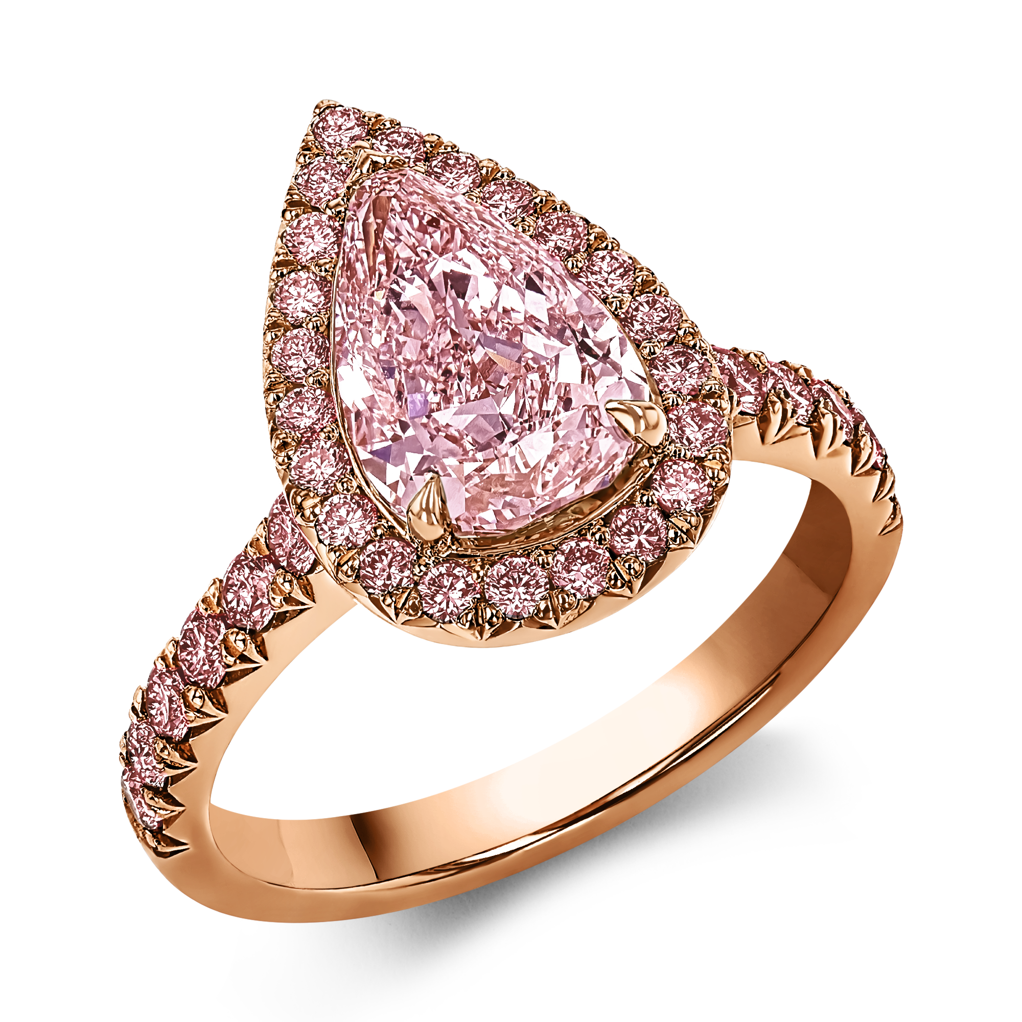 Masterpiece Celestial Light Pink Pear Cut Diamond Ring Pear & Brilliant Cut, Claw Set_1