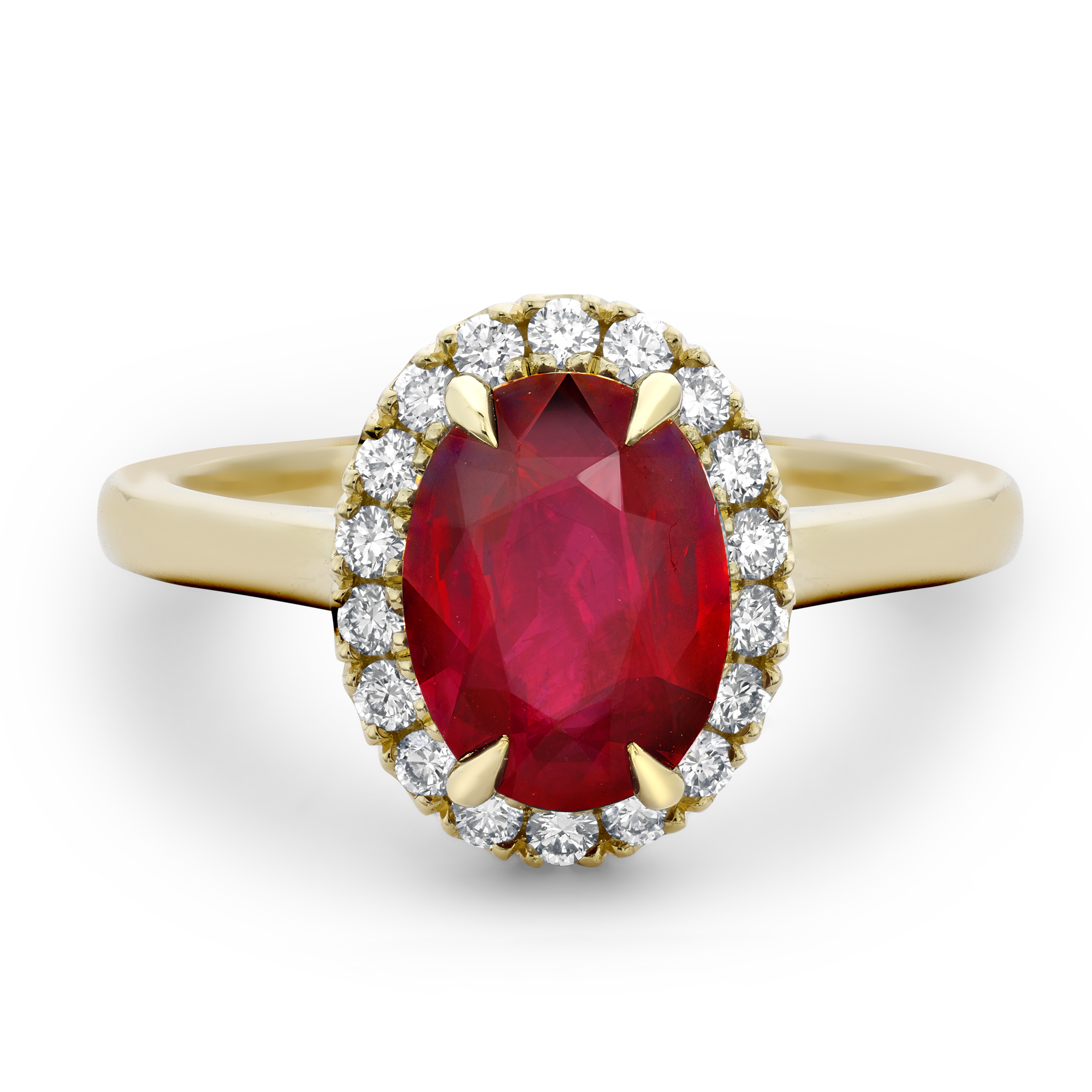Celestial Mozambique 2.64ct Ruby and Diamond Cluster Ring Oval Cut, Claw Set_2