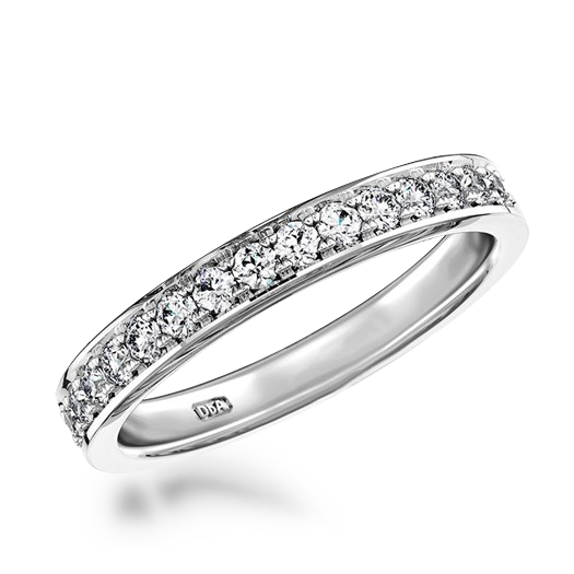 Brilliant Cut Diamond Half Eternity Ring Brilliant Cut  Half Eternity  Thread Set_1