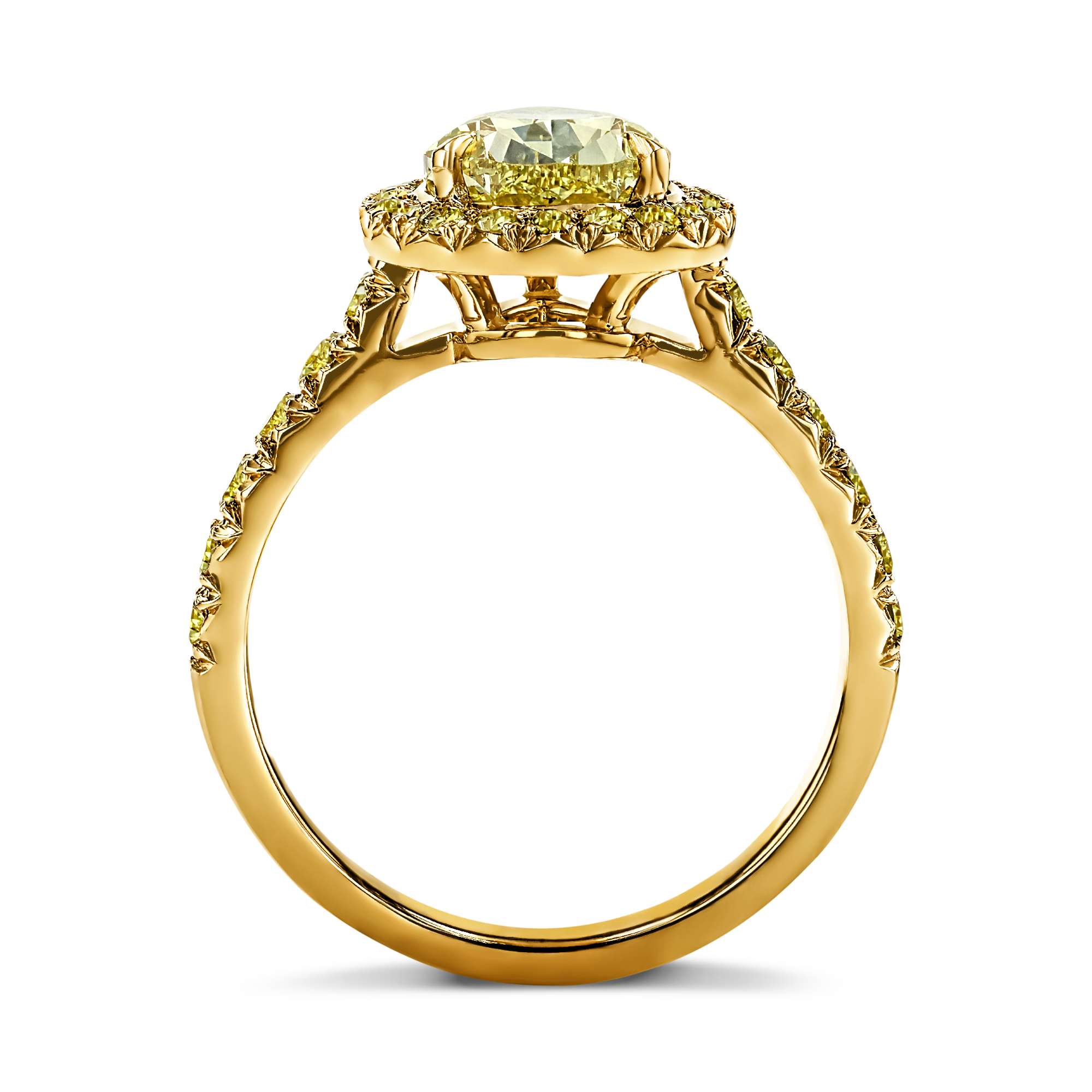 Masterpiece Celestial Fancy Yellow Pear Cut Diamond Ring Pear & Brilliant Cut, Claw Set_3