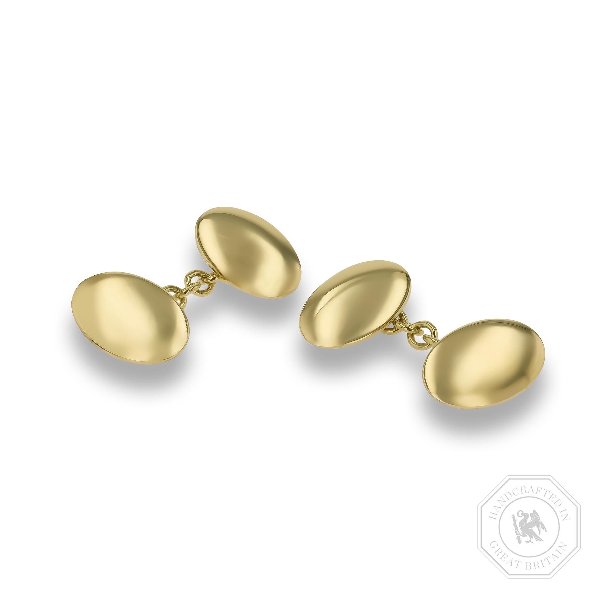 Flat Oval Shaped Chain Cufflinks _1