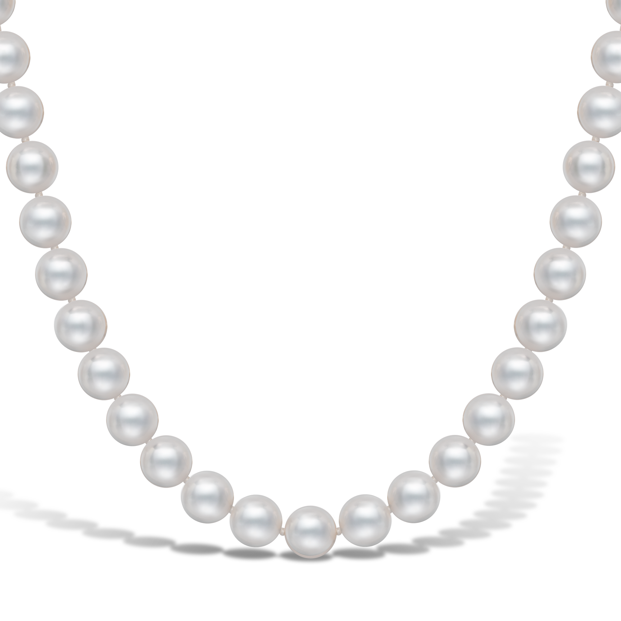 Akoya Pearl Necklace Silk Knotted Row with White Gold Clasp_2
