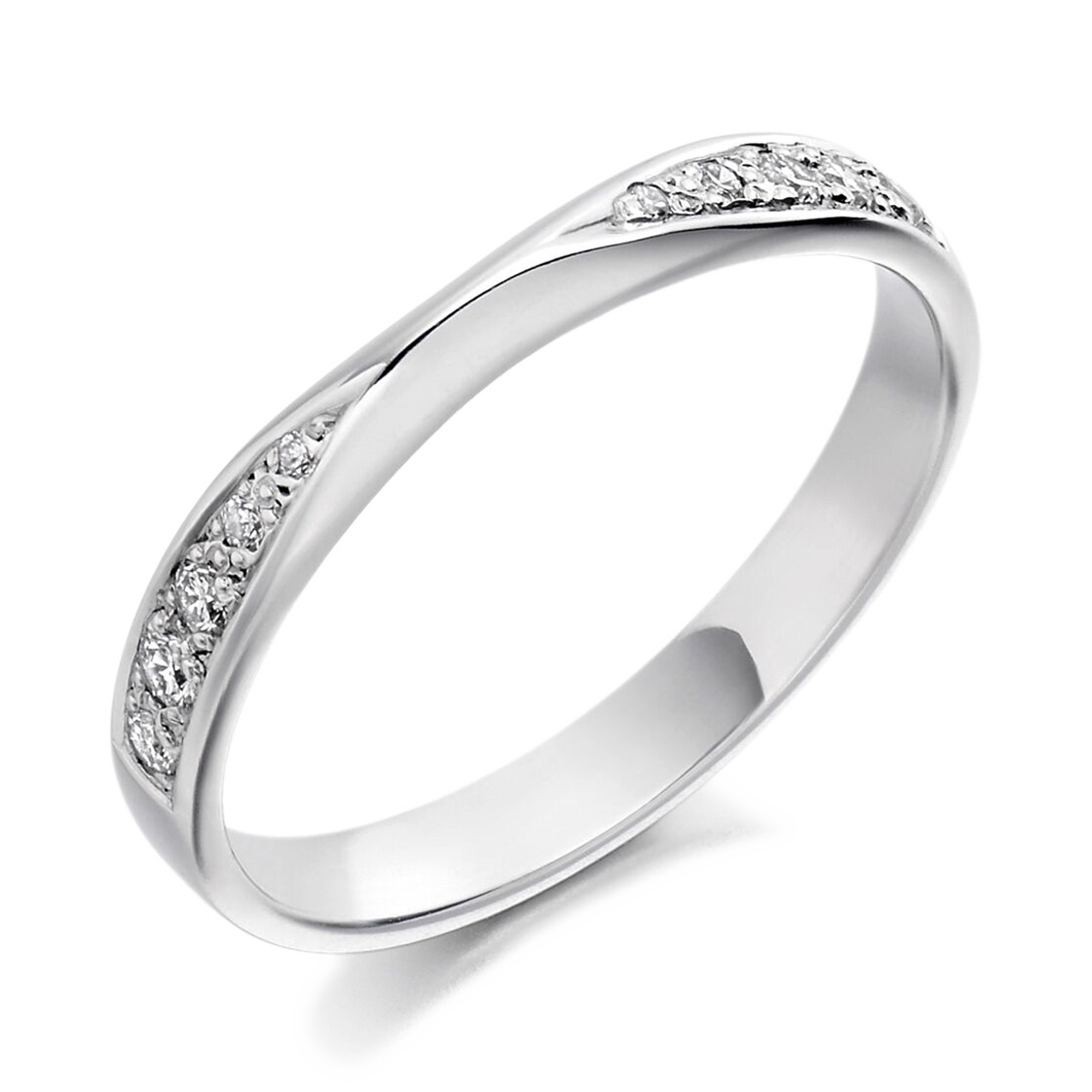 Round Brilliant Cut Diamond Tapered Ring Brilliant Cut, Grain Set_1