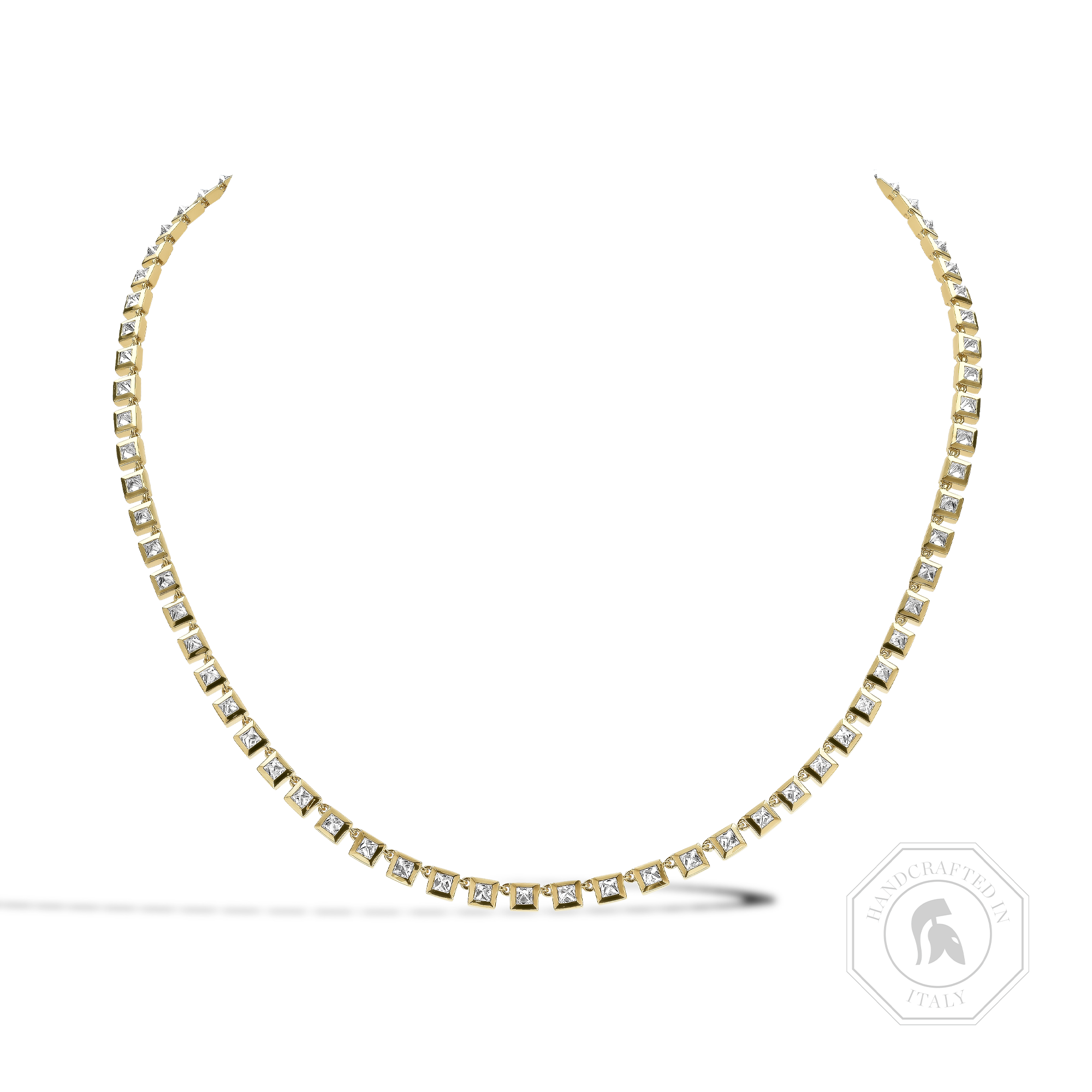 RockChic 5.93ct Inverted Princess Cut Diamond Necklace Princess Cut, Rubover Set_1
