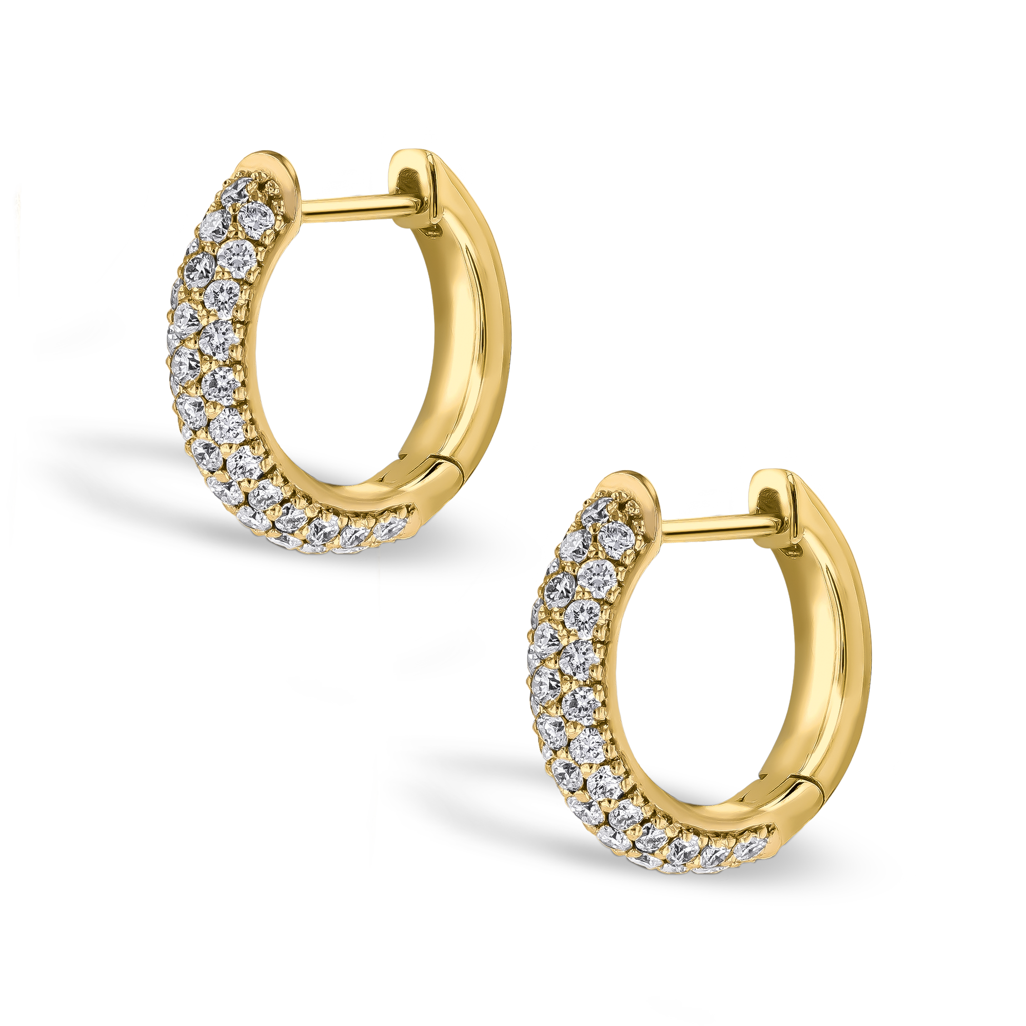 Havana 0.74ct Diamond Hoop Earrings Brilliant Cut, Pave Set_3