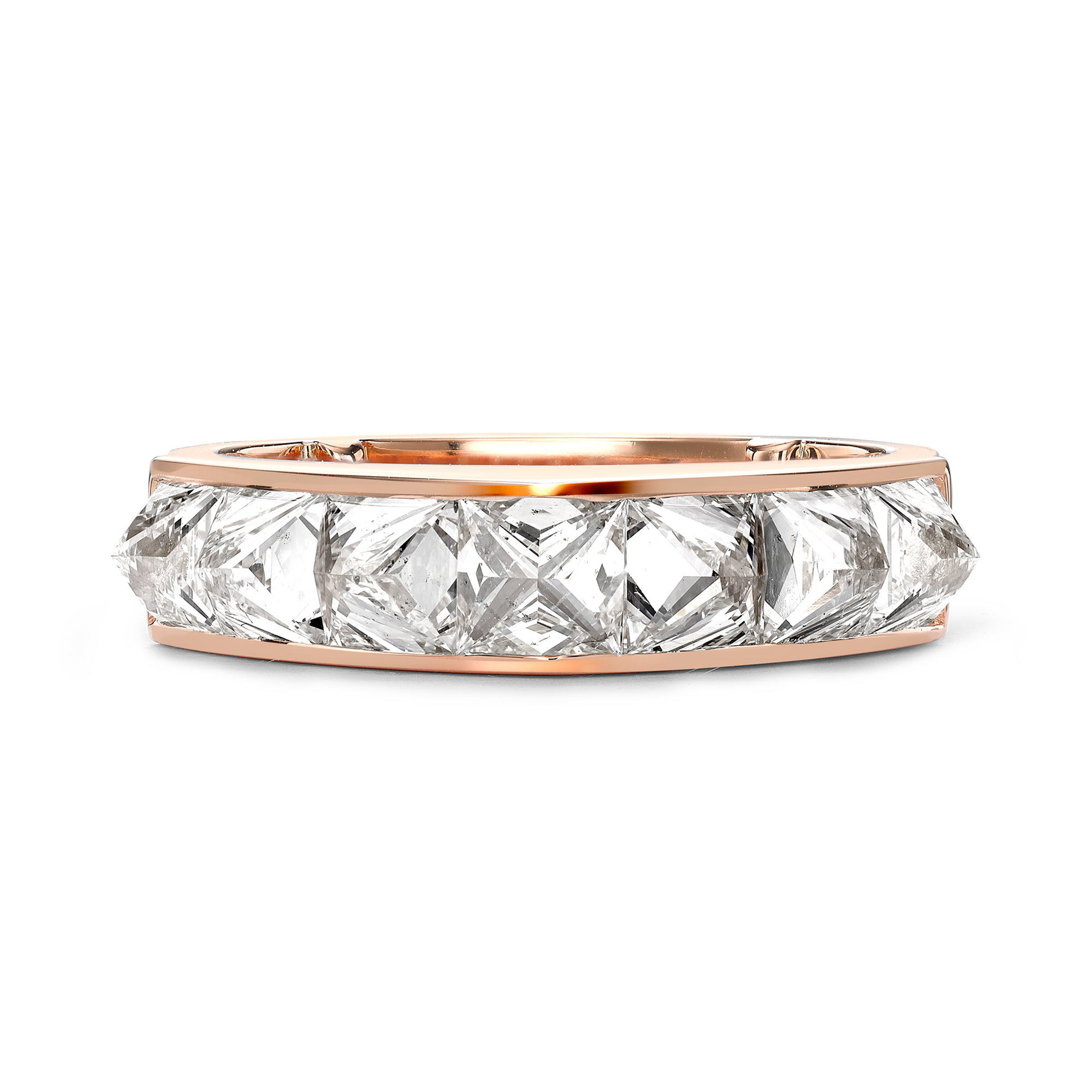 RockChic 2.91ct Diamond Peaked Half Eternity Ring Inverted Princess Cut, Channel Set_2