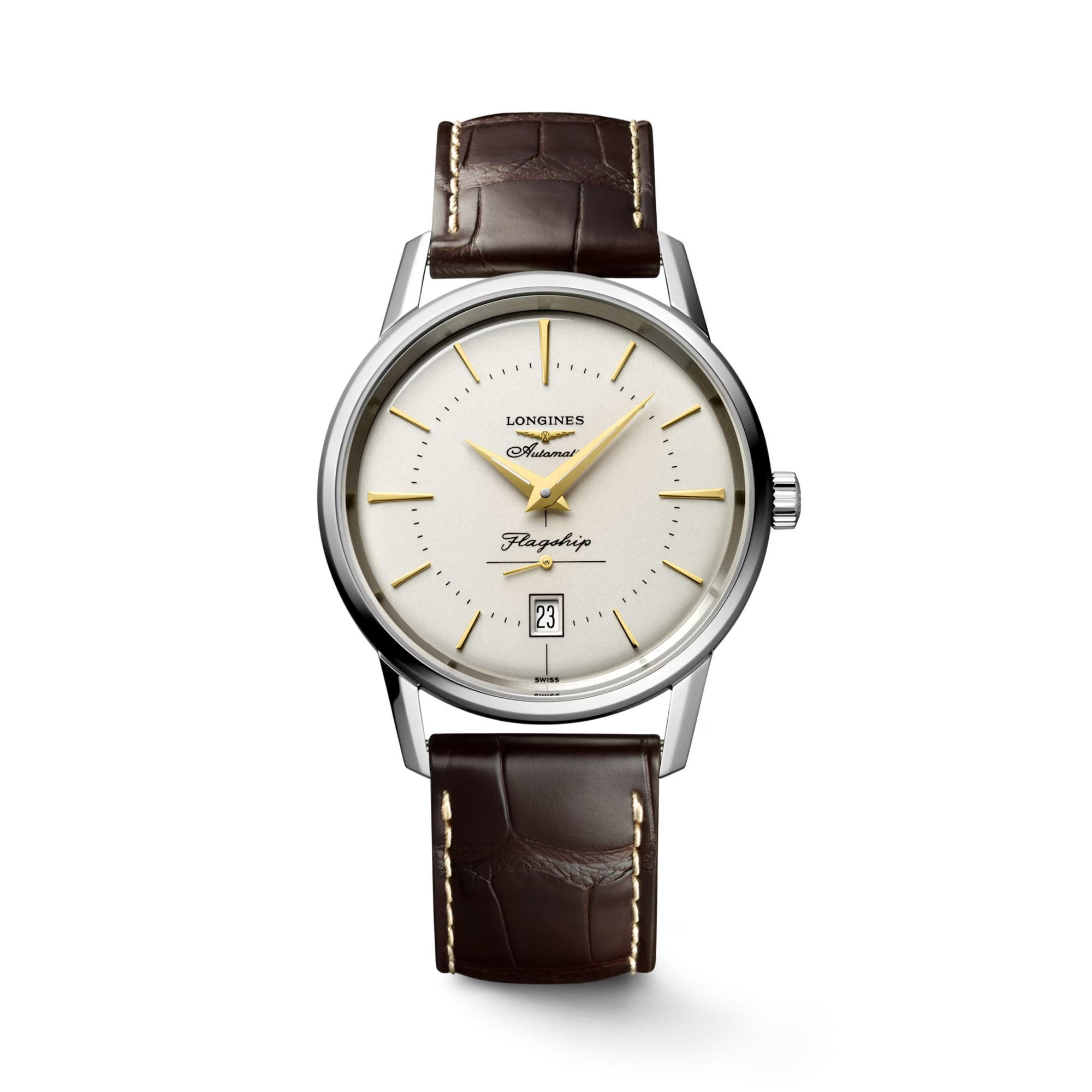 Longines Flagship Heritage 38.5mm, Silver Dial, Baton Numerals_1