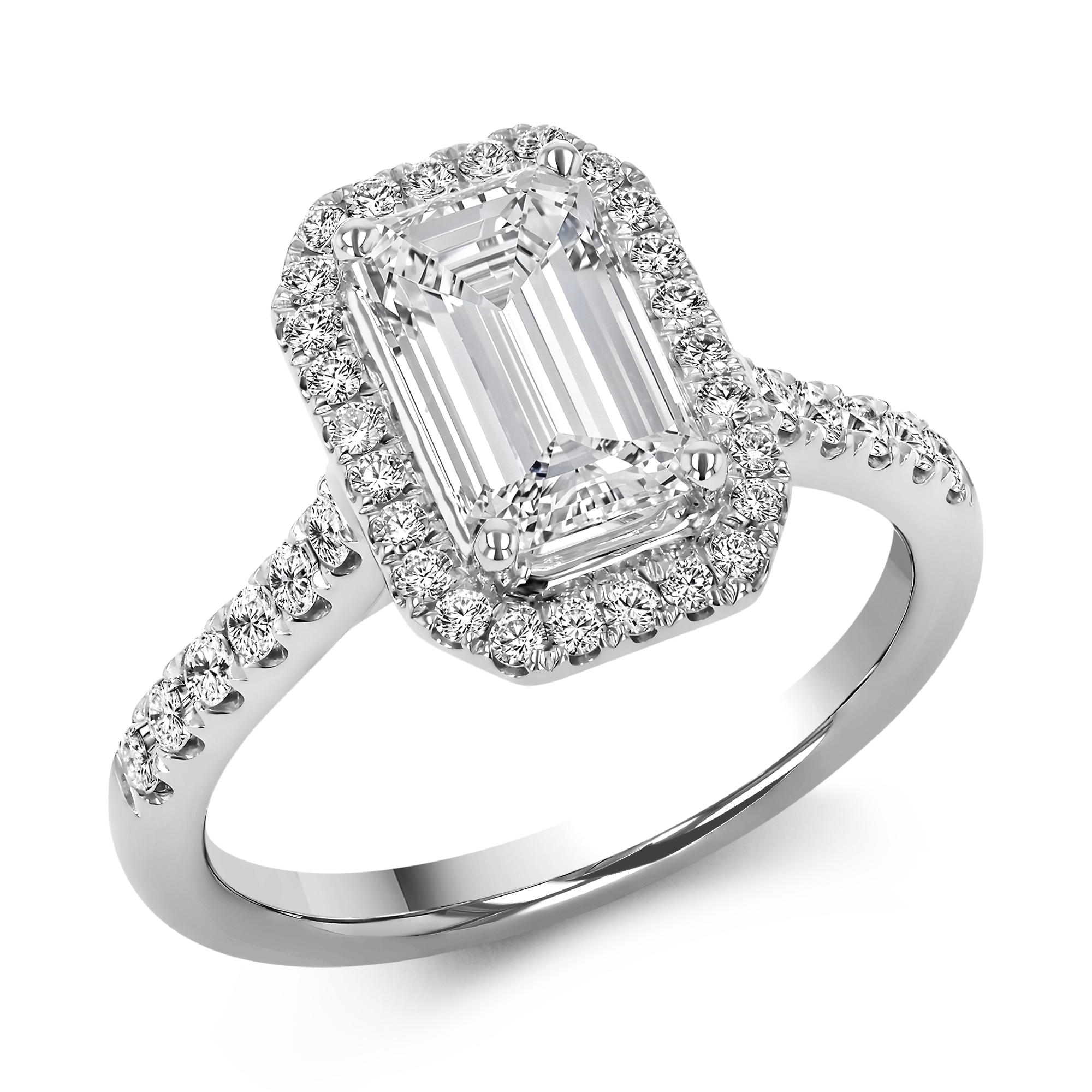Celestial 1.50ct Diamond Cluster Ring Emerald Cut, Claw Set_1