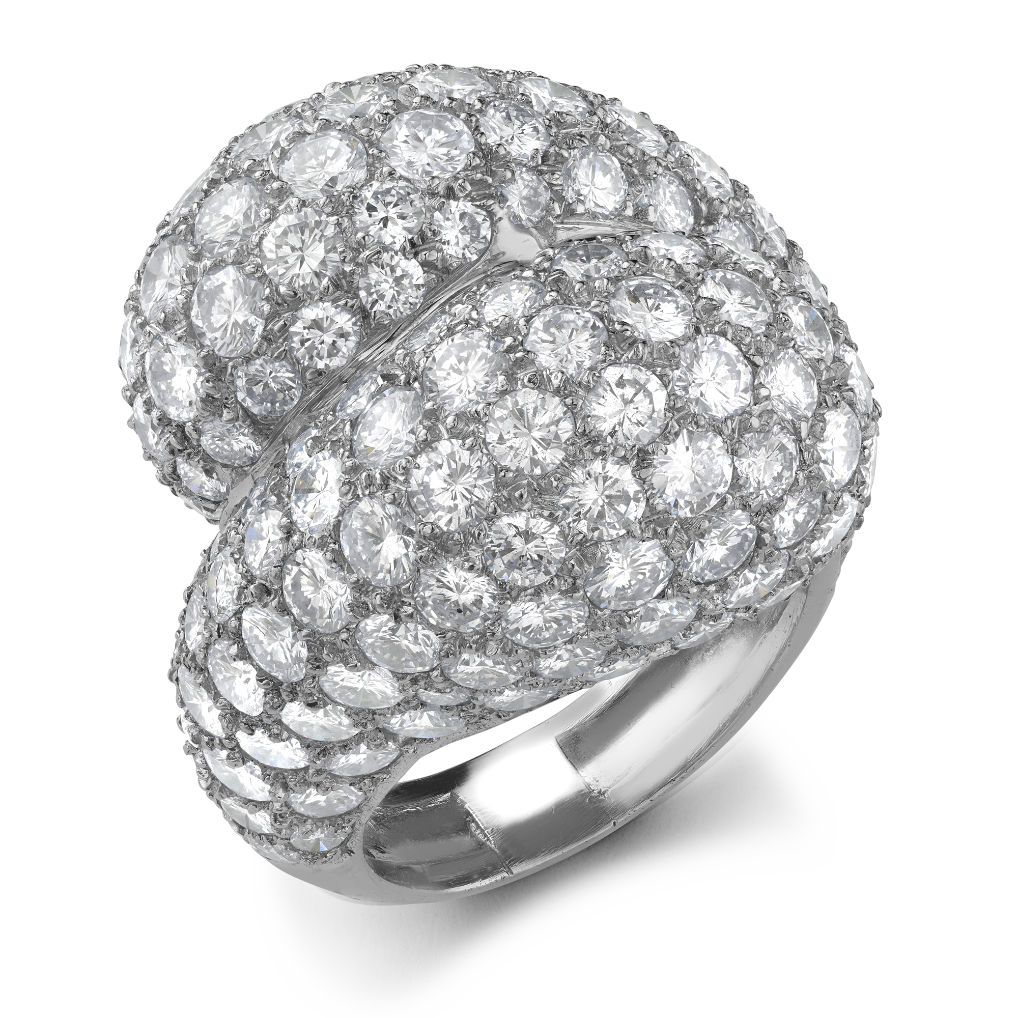 Diamond Bypass Ring Brilliant Cut, Pave Set_1