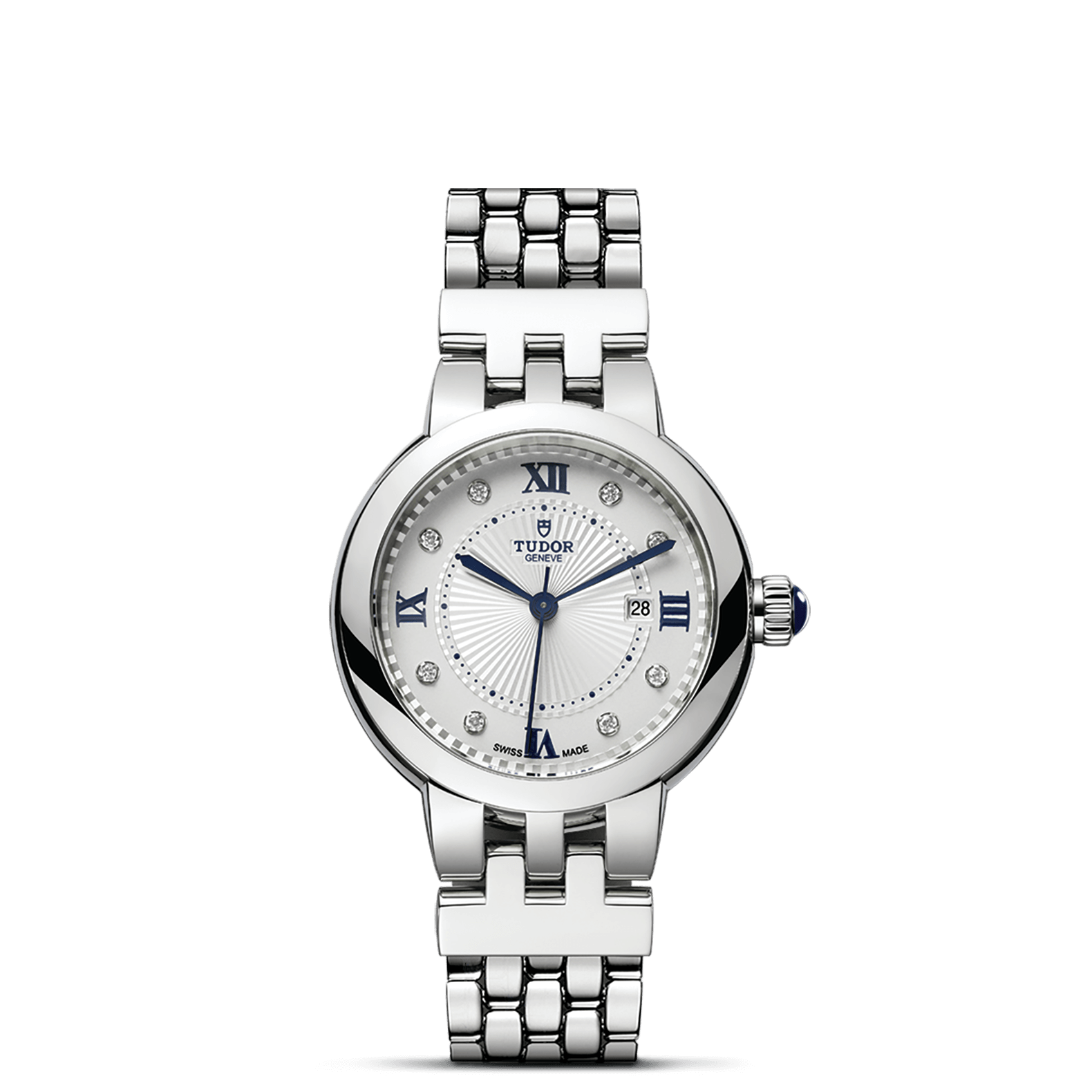 Tudor Clair De Rose 30mm. White Dial. Diamond Numerals_1